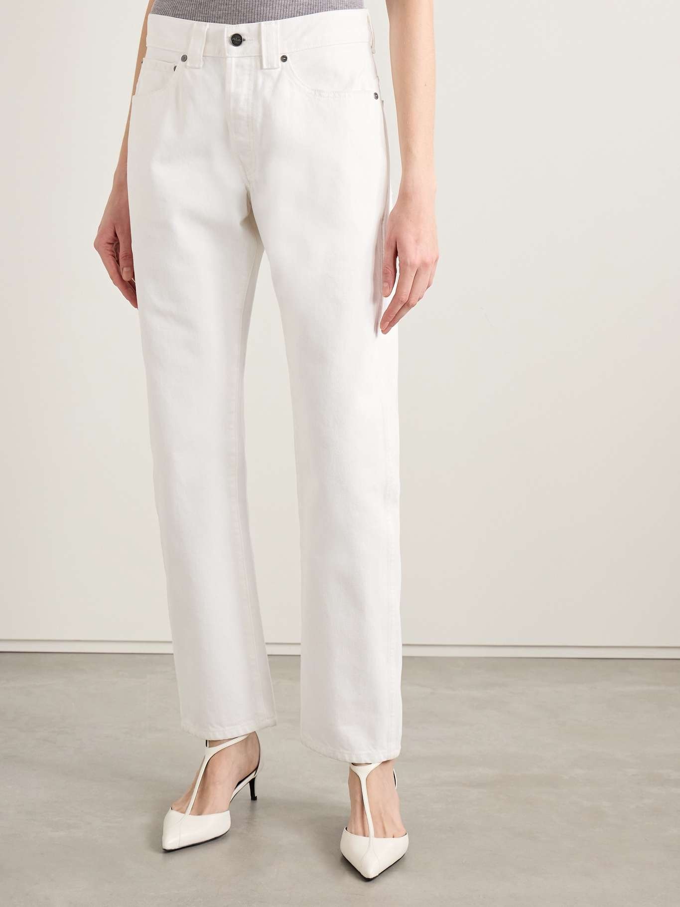 Callum mid-rise straight-leg jeans White - 3