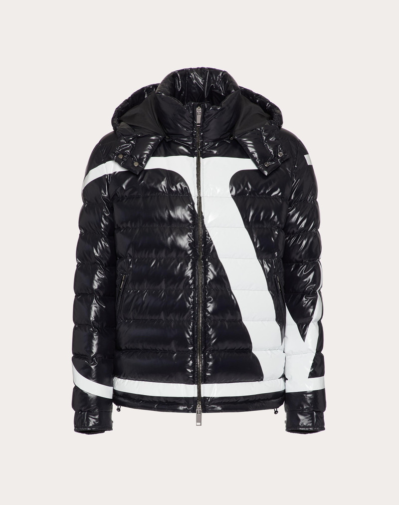 NYLON PUFFER JACKET WITH VLOGO SIGNATURE PRINT 1