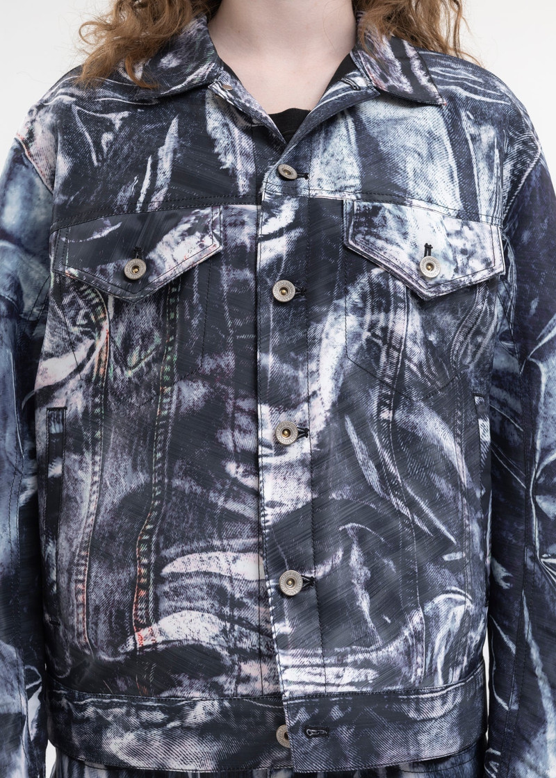 BLACK MIRAGE PRINTED DENIM JACKET 4