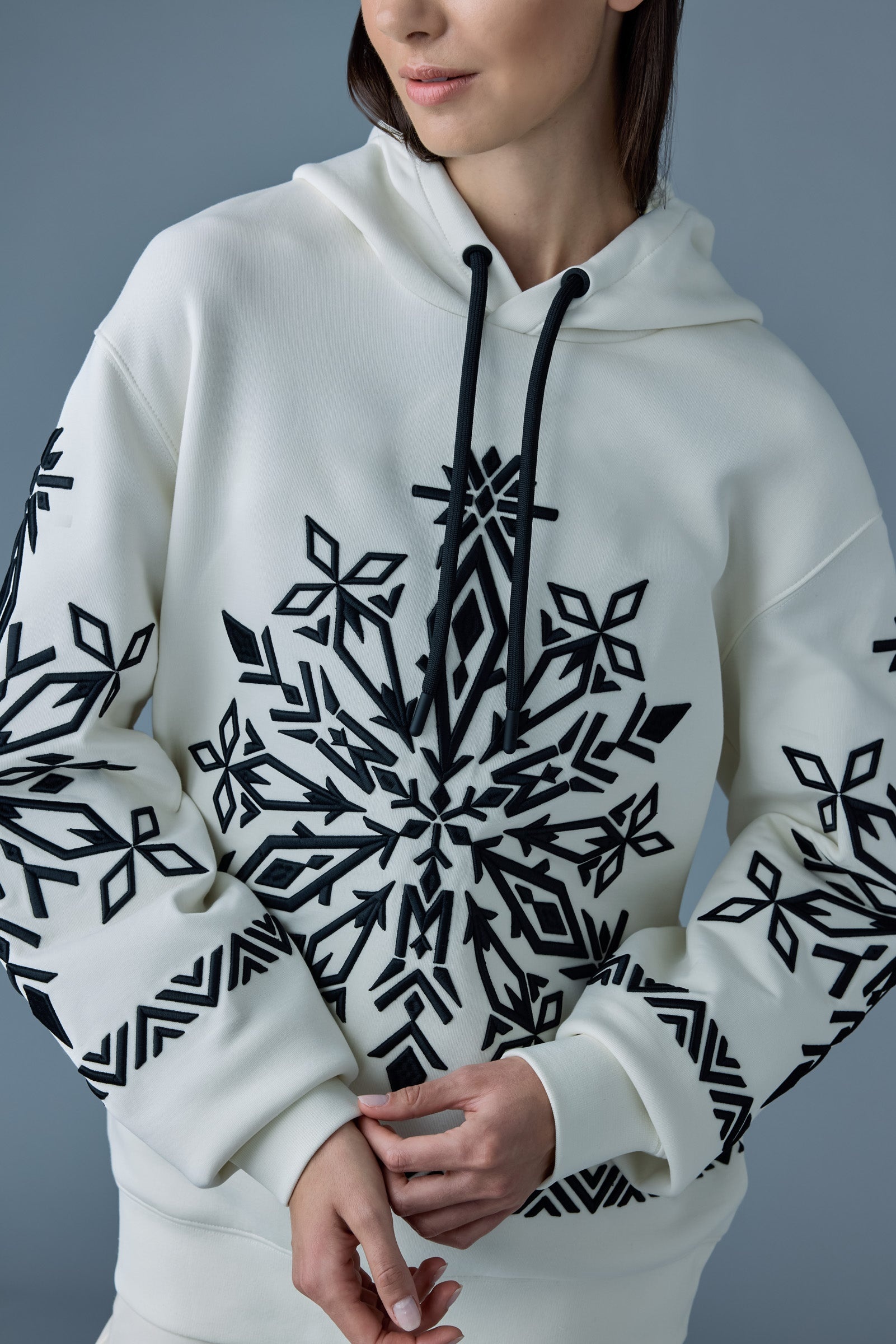 OLSEN Snowflake embroidery hoodie - 5