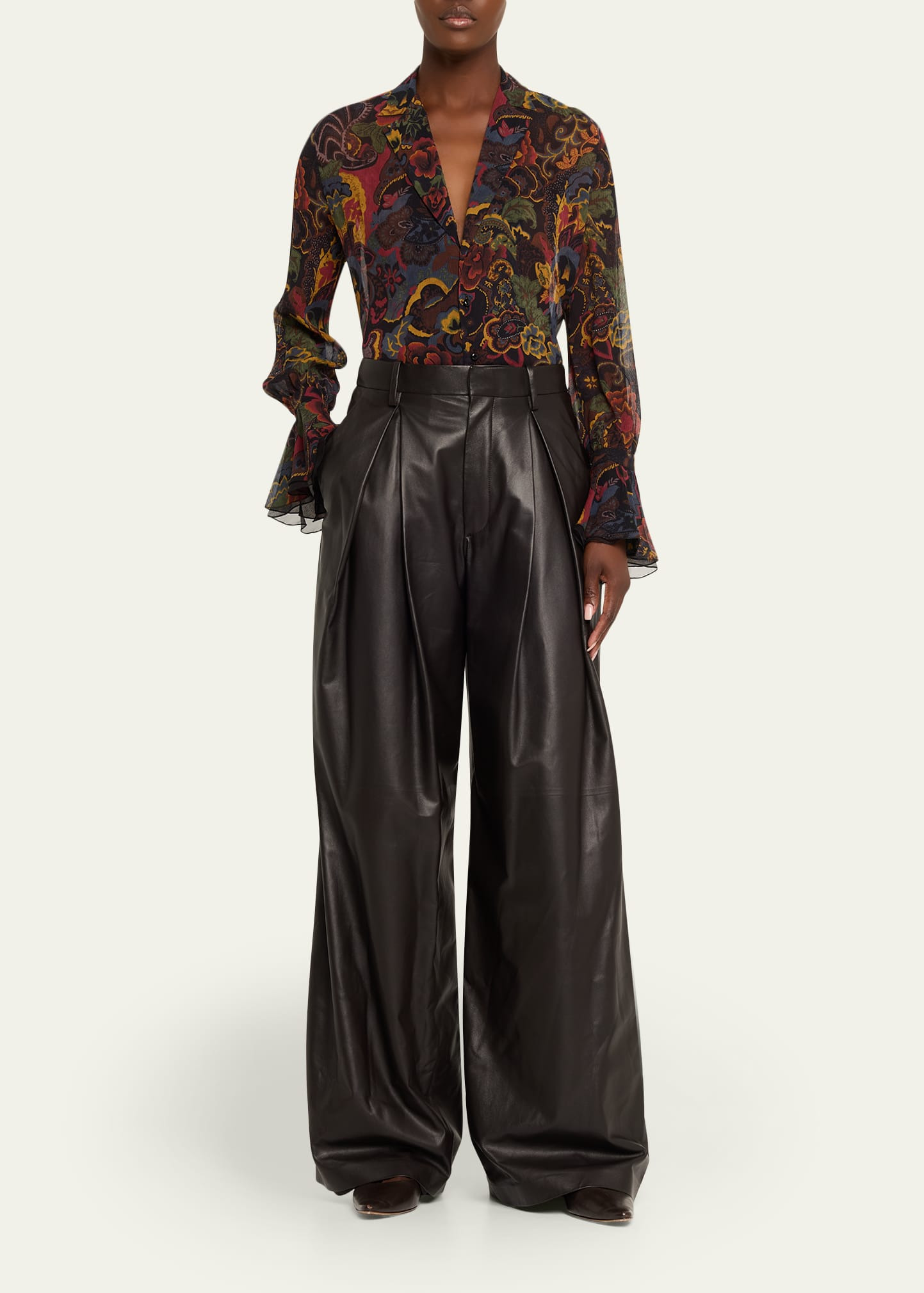 Jolie Ruffle Crinkle Chiffon Blouse - 2