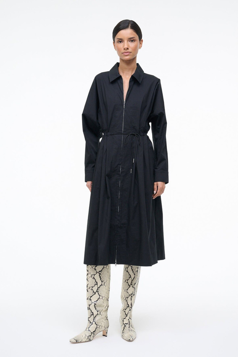 STAUD CHI MIDI DRESS BLACK 1