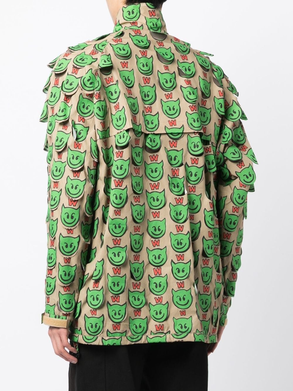 motif-print zip-up jacket - 4