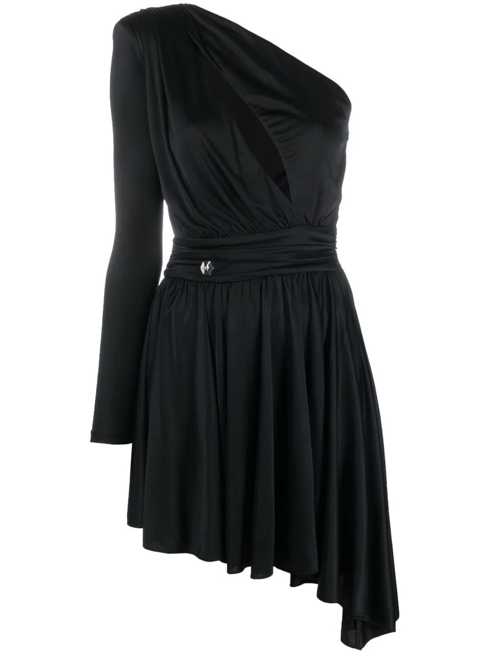 pleated one-shoulder dress - 1