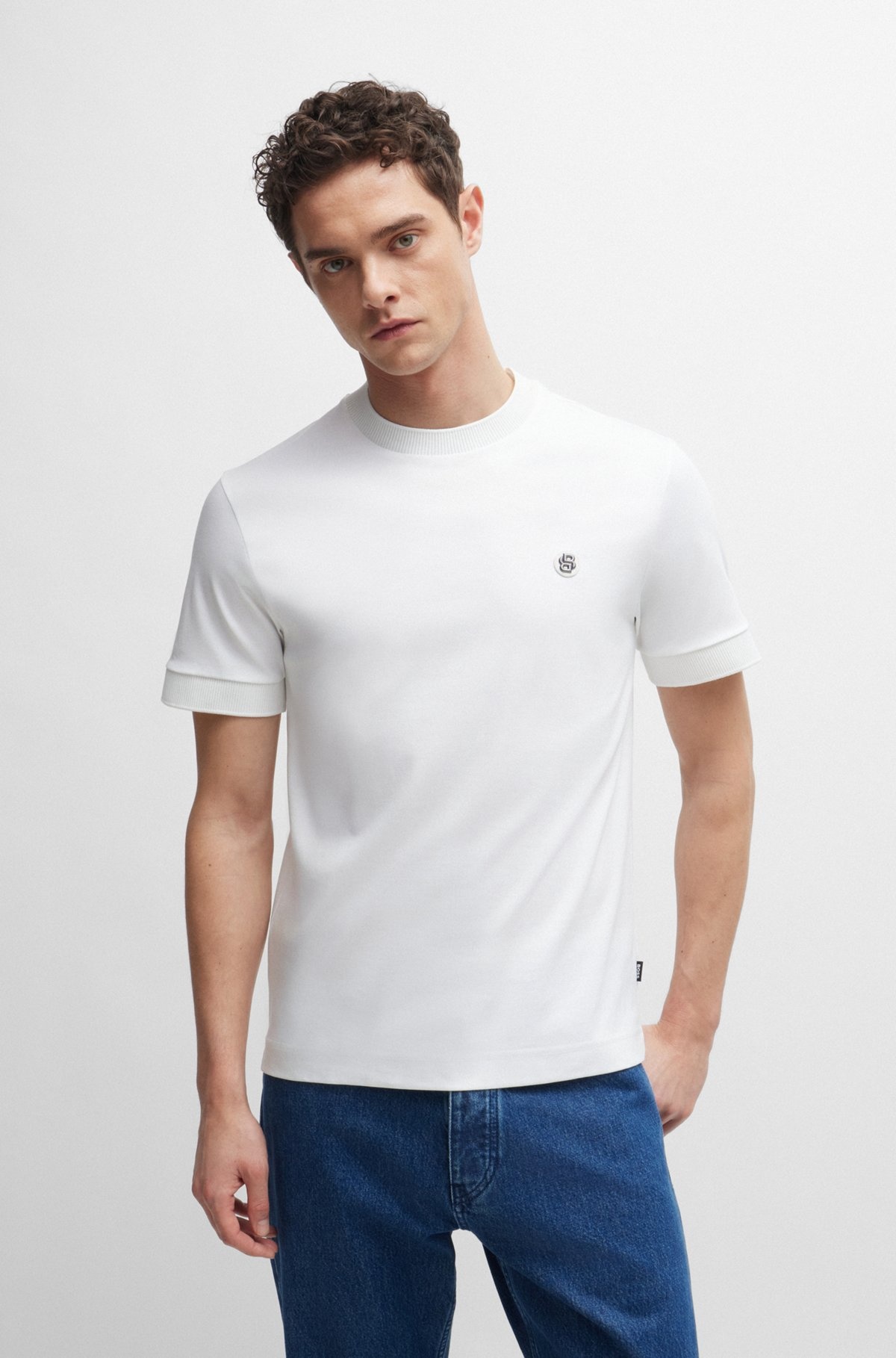 REGULAR-FIT T-SHIRT IN COTTON WITH MONOGRAM PRINT - 2