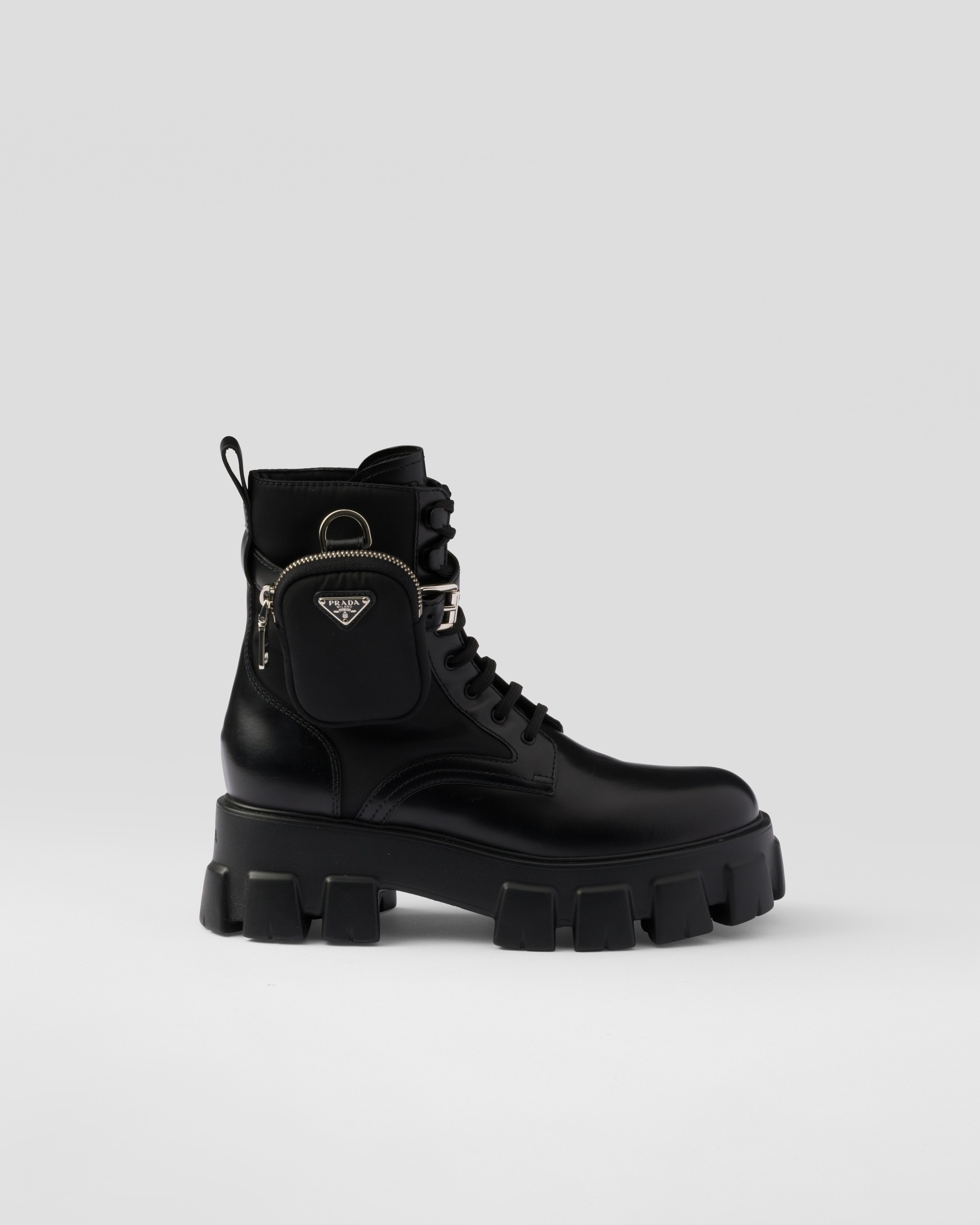 Monolith leather and Re-Nylon combat boots with pouch - 2