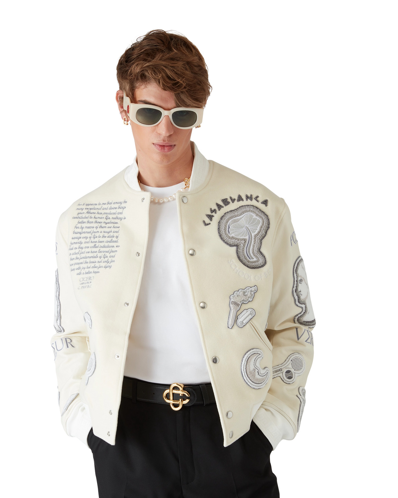 Chenille Patchwork Bomber Jacket | Casablanca Paris - 3