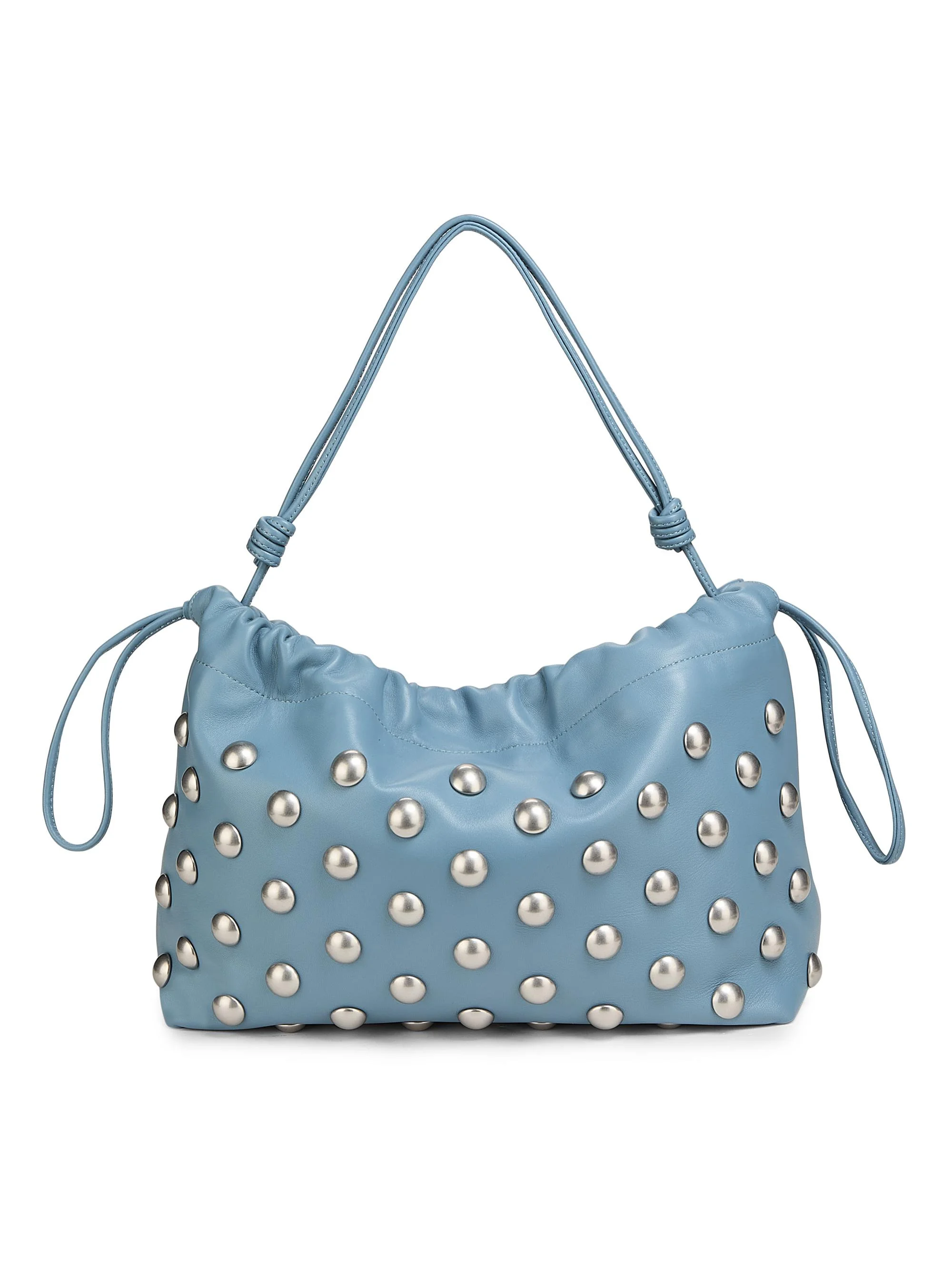 A. L.C. Women's Arlo Studded Leather Shoulder Bag - Slate Blue Nickel - 1