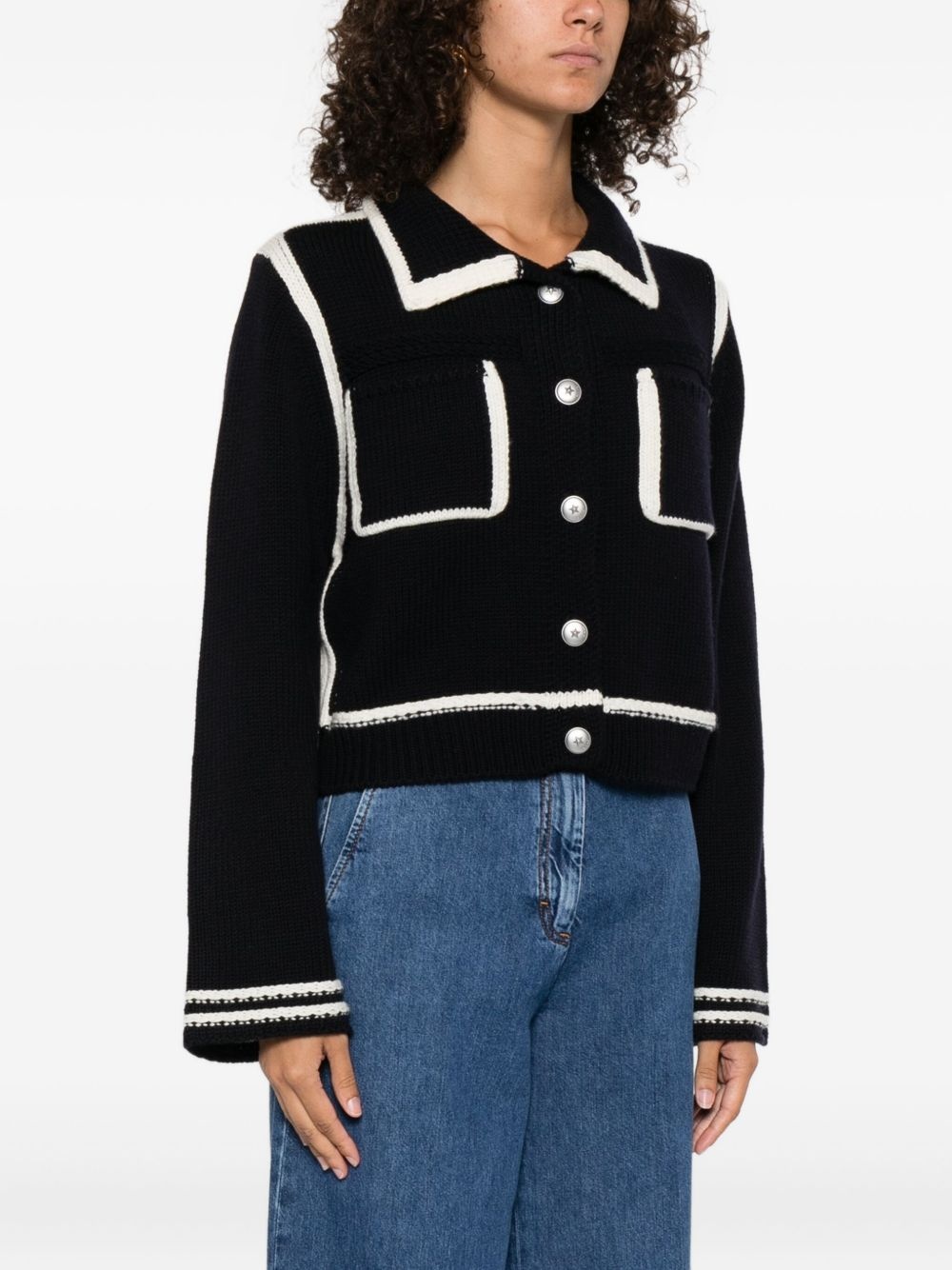 ribbed-knit wool cardigan - 3
