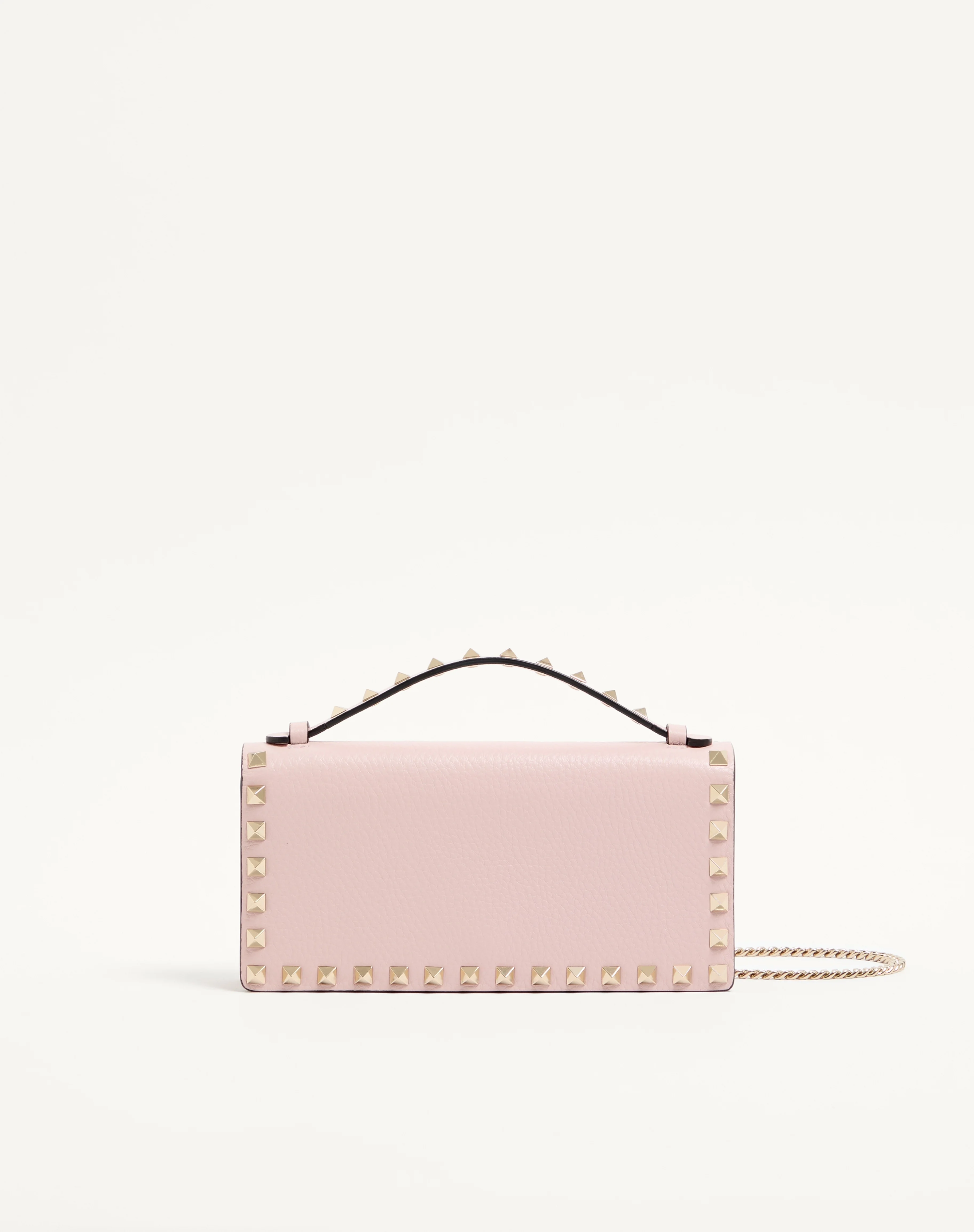 ROCKSTUD WALLET WITH CHAIN IN GRAINY CALFSKIN - 1