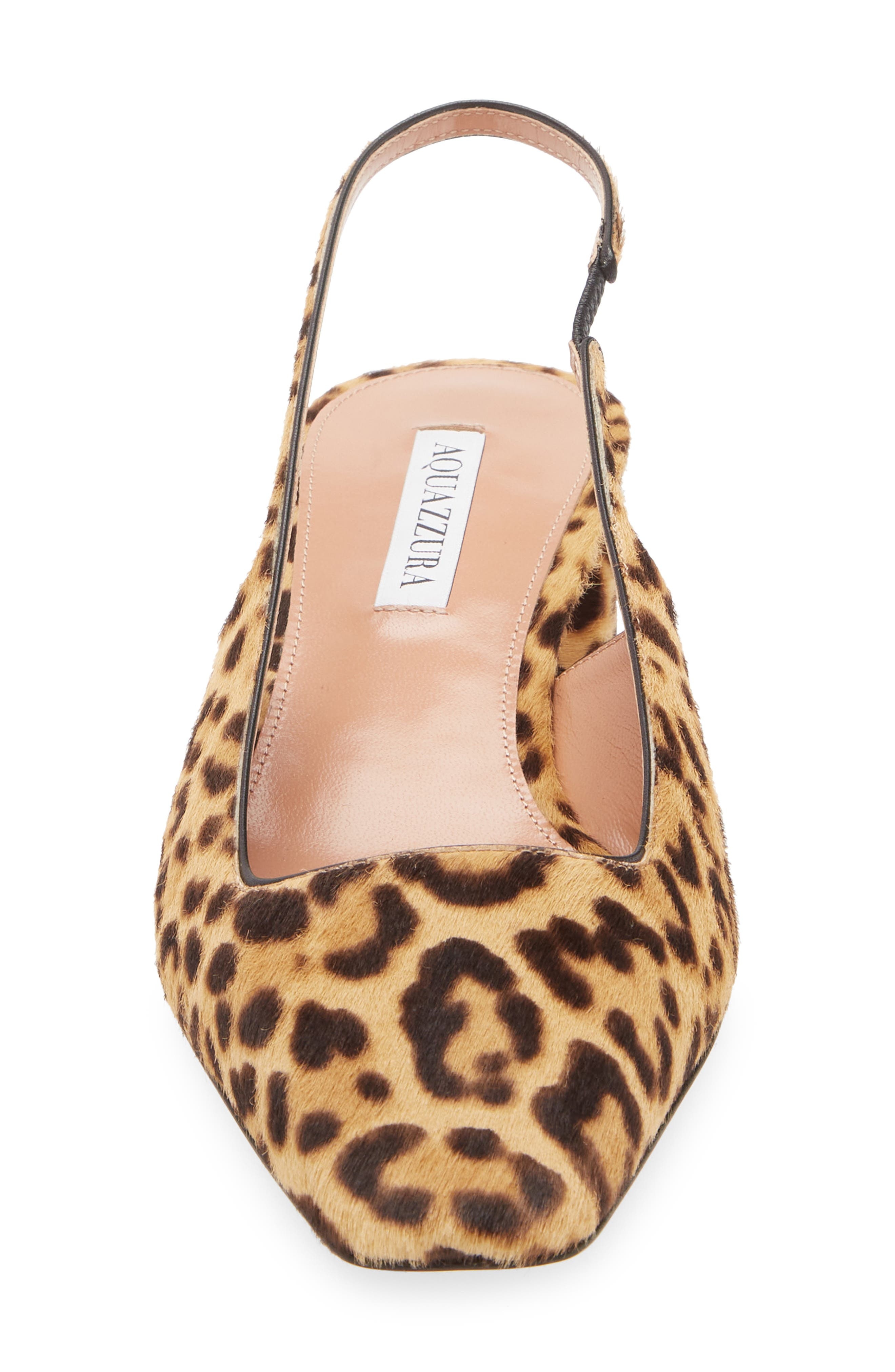 Aquazzura Ginza Genuine Calf Hair Slingback Pump in Natural Calf Hair at Nordstrom - 4