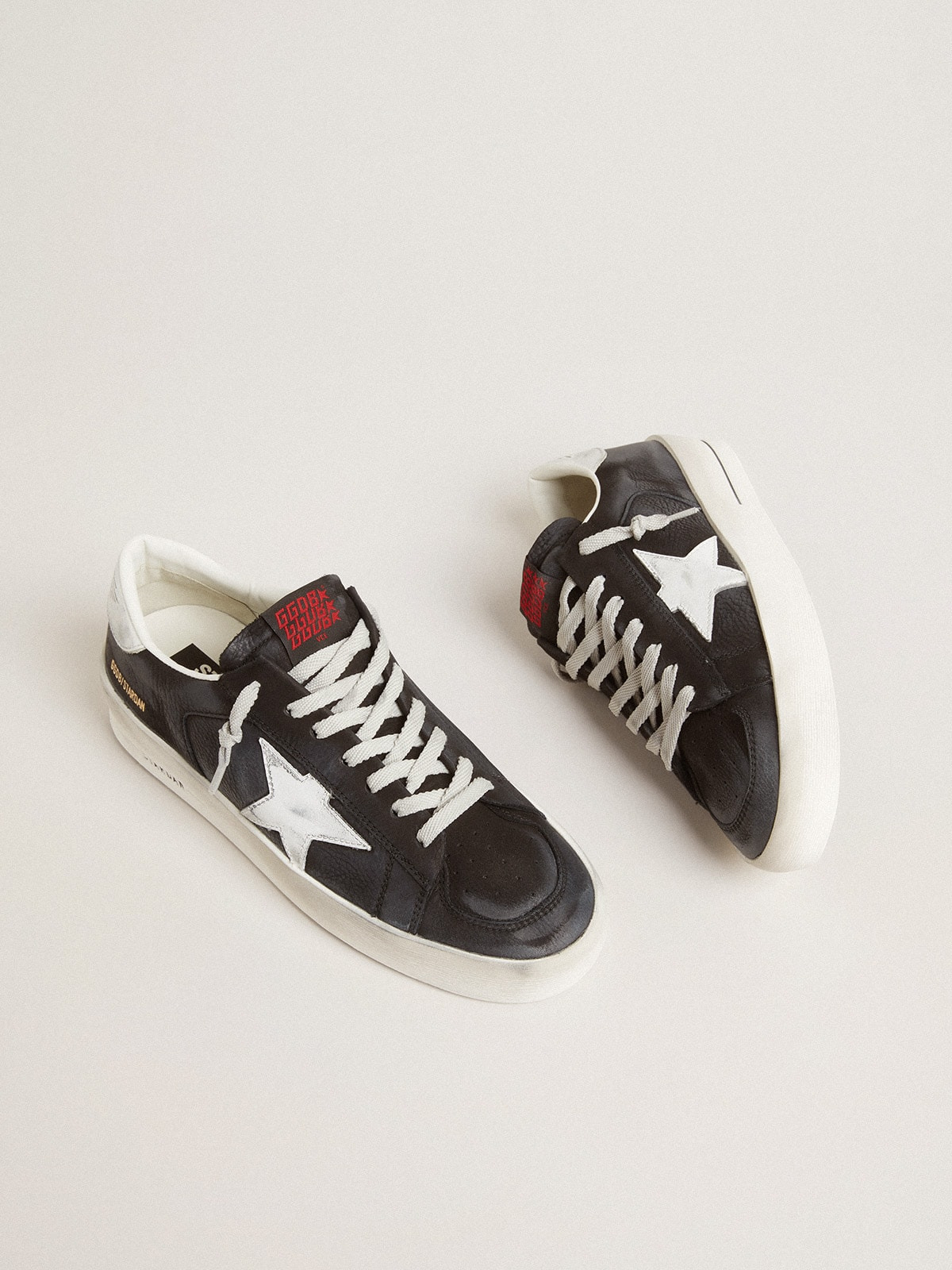 Stardan in black nubuck and mesh with gray leather star and heel tab - 2