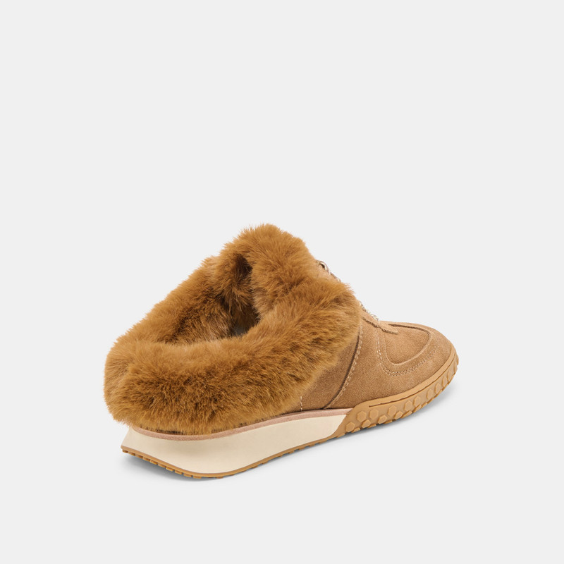 IZZEY PLUSH SNEAKERS LT BROWN SUEDE 3