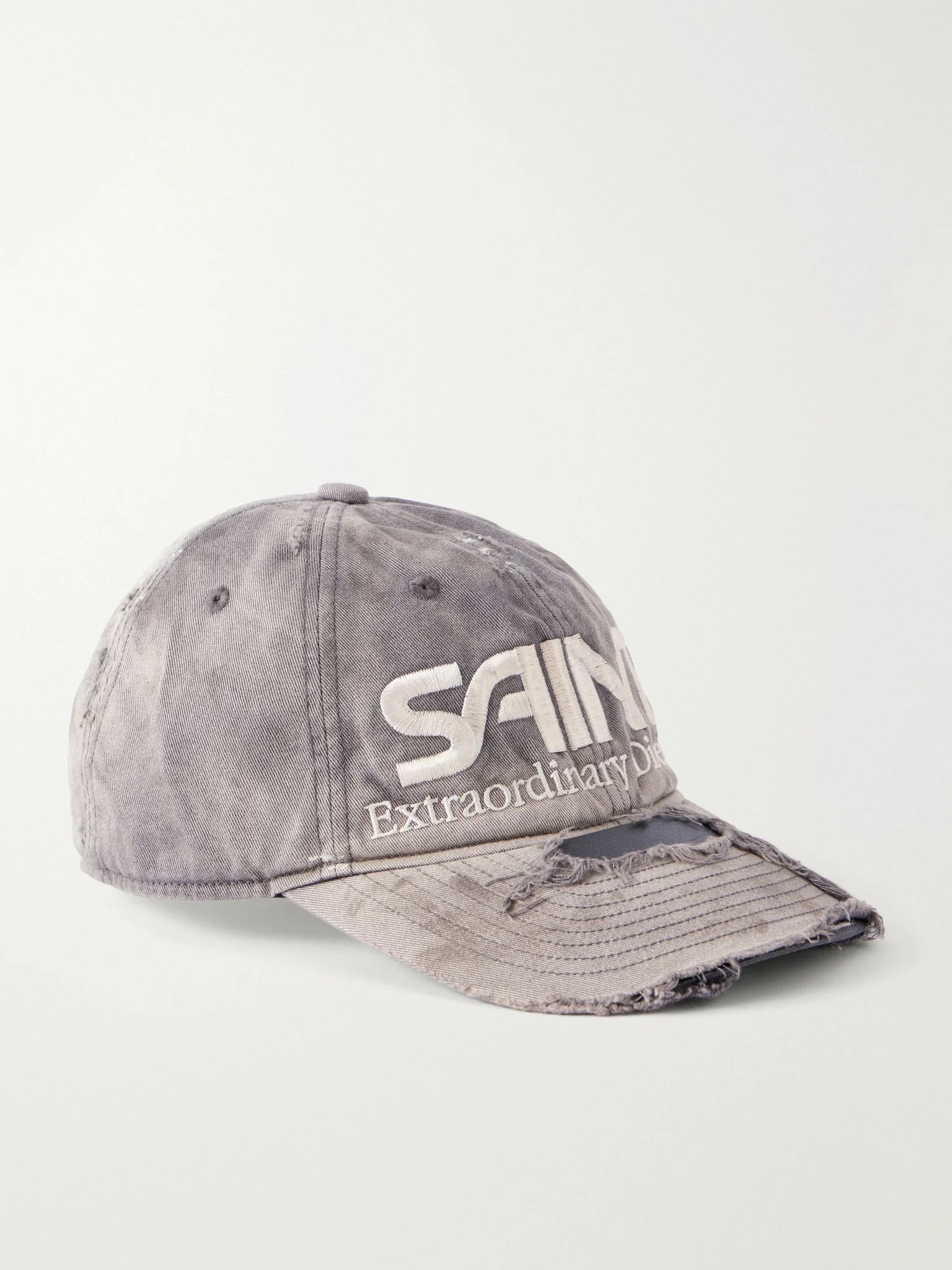 Logo-Embroidered Cotton-Canvas Cap Gray - 1