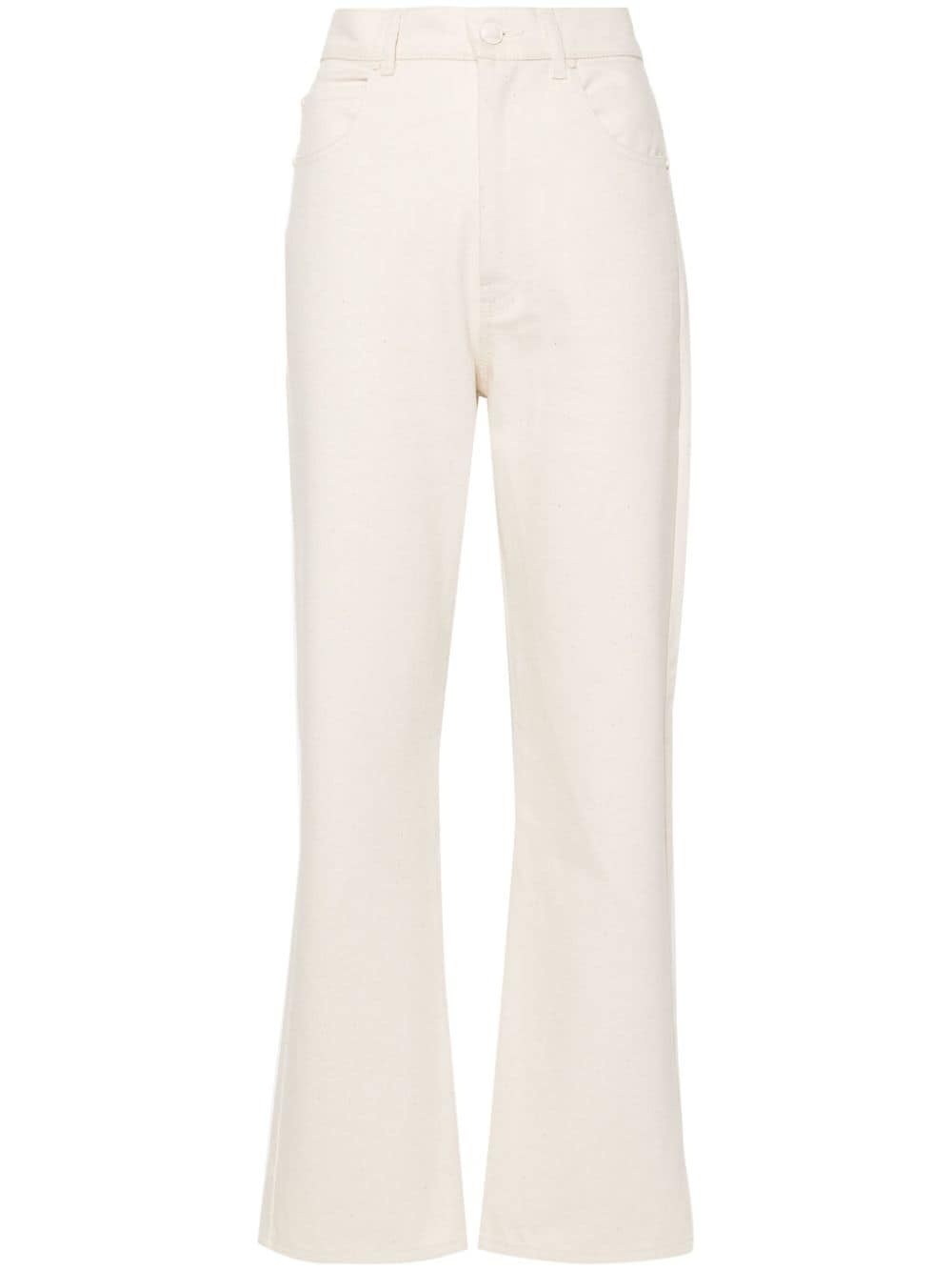 high-waist straight-leg trousers - 1