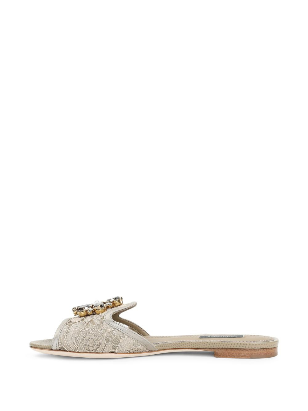 Bianca crystal-embellished lace sandals - 3