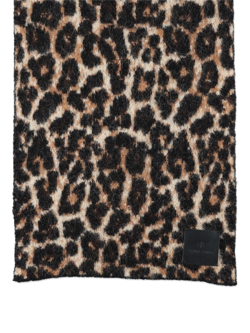 leopard print wool scarf - 3