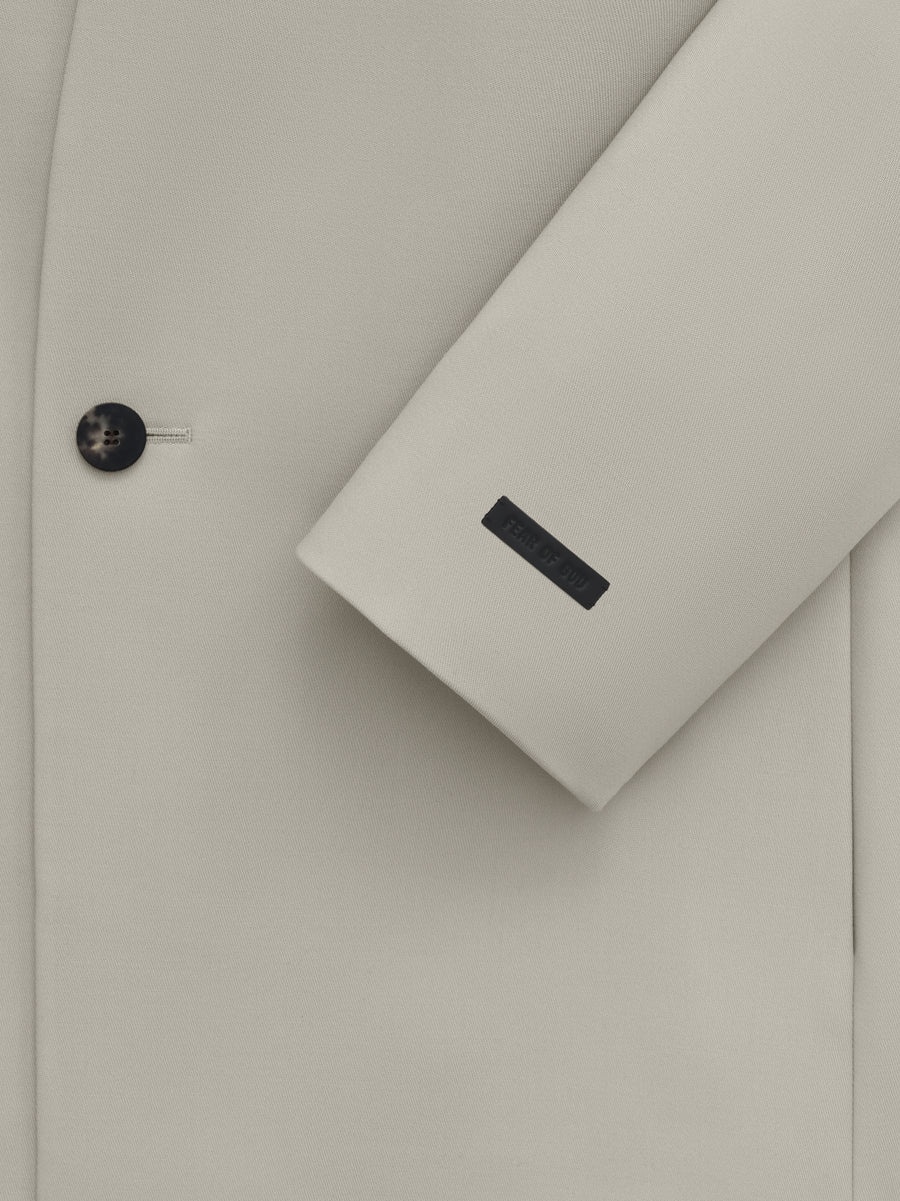 Wool Gabardine Lapelless Suit Jacket - 3