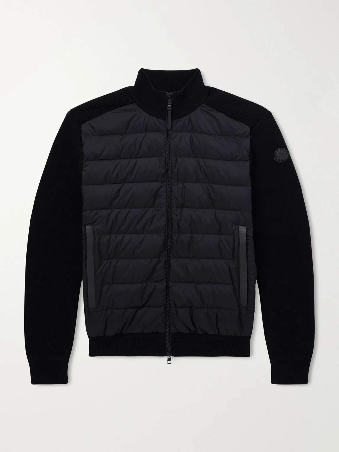 Logo-Appliquéd Cashmere-Blend and Quilted Shell Down Jacket - 1