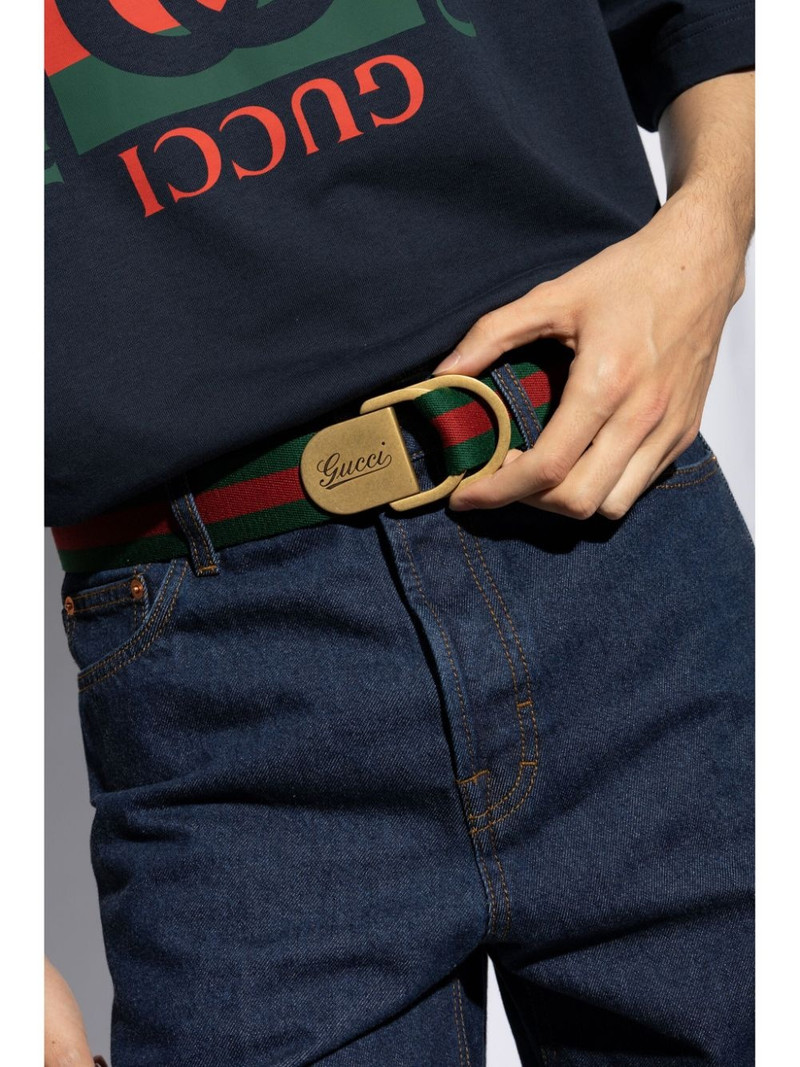 GUCCI Web logo buckle belt outlook