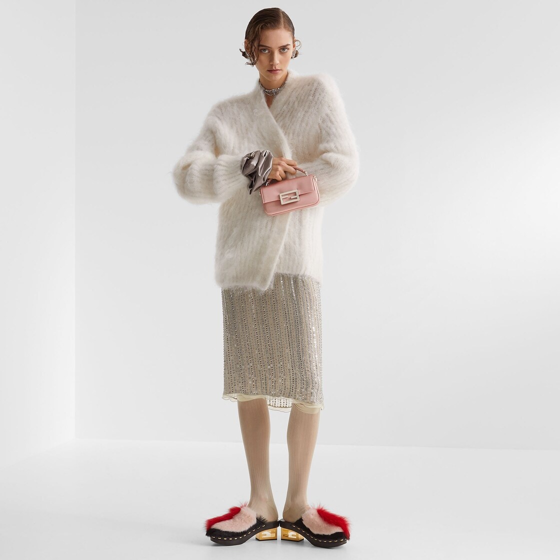 White mohair cardigan - 4