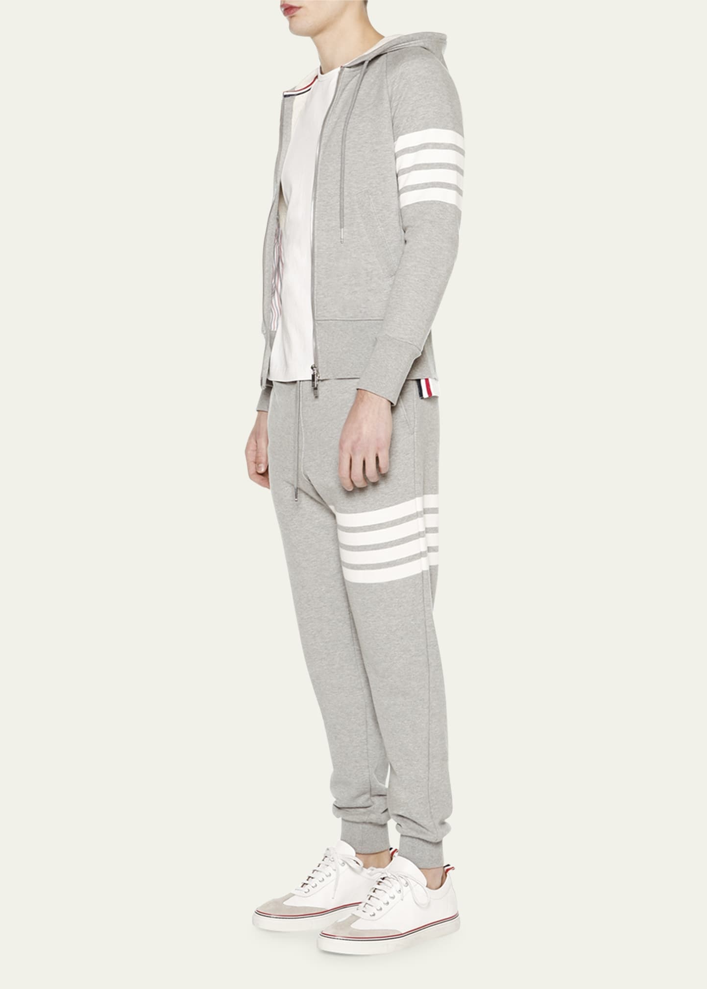 Men's Classic Drawstring Sweatpants with Stripe Detail - 4