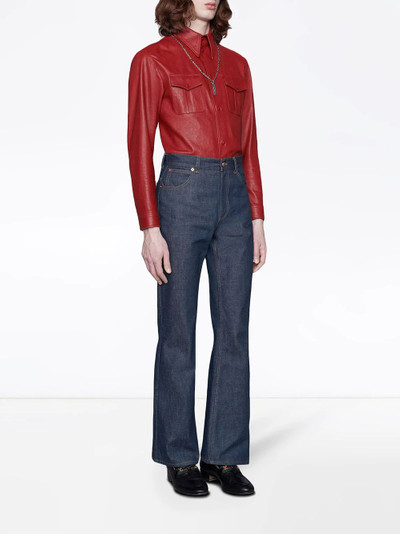 GUCCI pointed-collar shirt jacket outlook