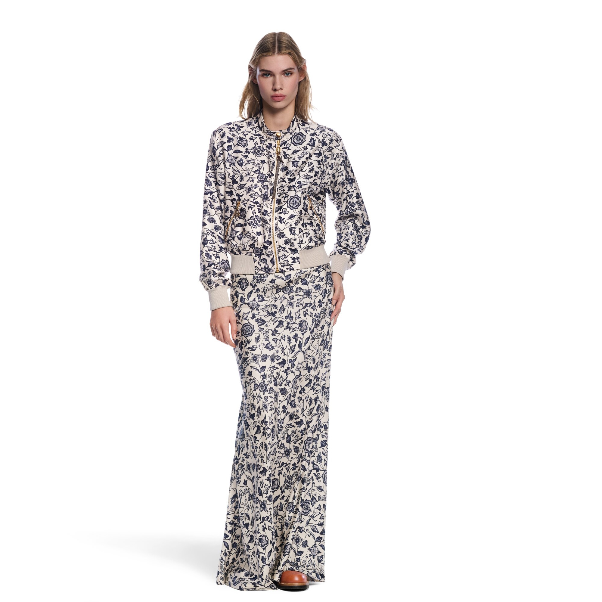 Botanical Print Flared Maxi Skirt - 4