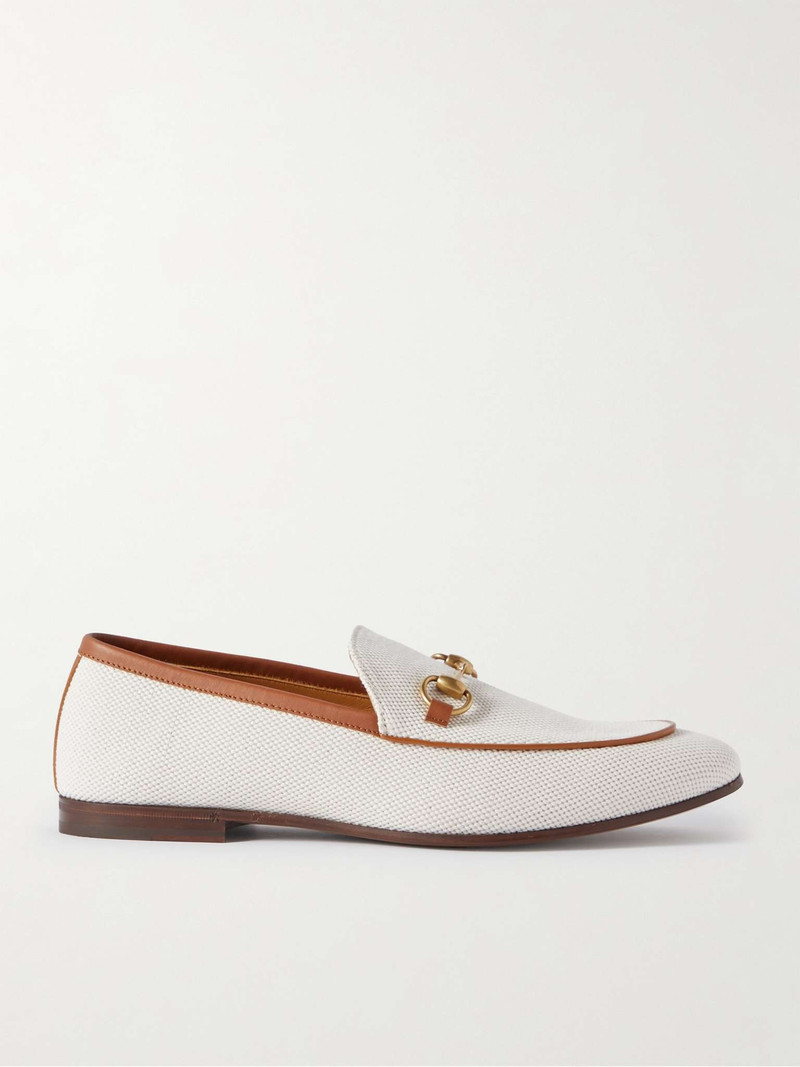 Joardaan Horsebit Leather-Trimmed Coated-Canvas Loafers 1