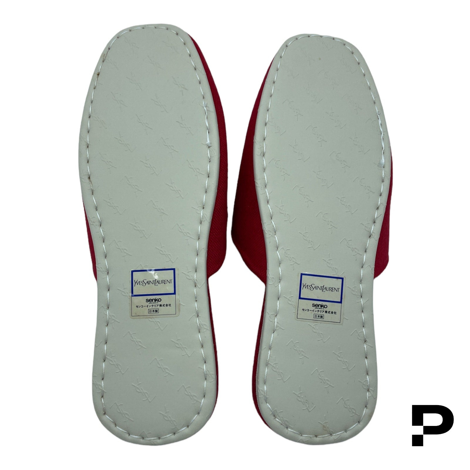 Yves Saint Laurent YSL Twill Logo Slipper - Red - 4