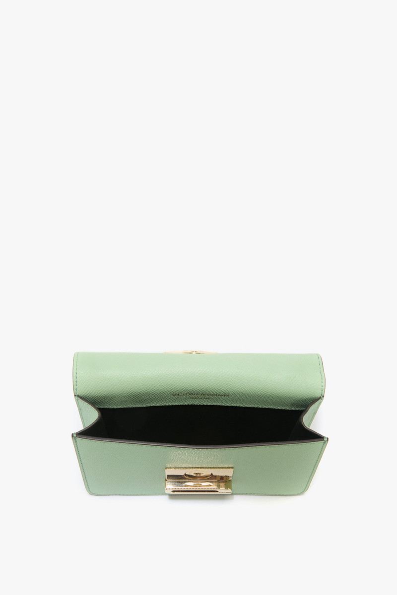 Nano Dorian Wristlet In Jade Grained Leather 9