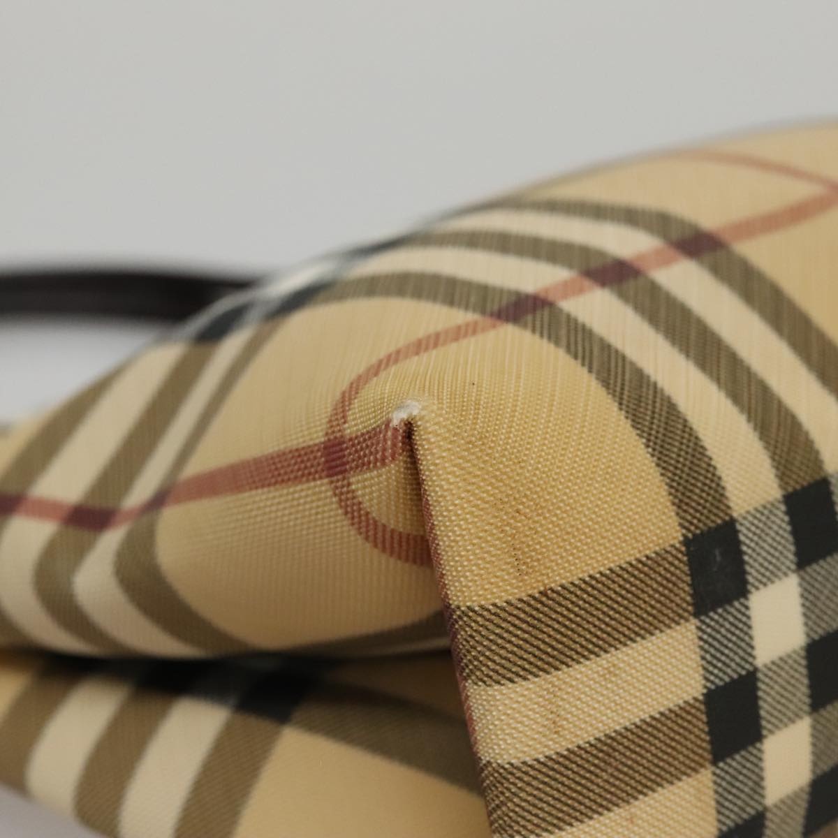 Burberry Nova Check Hand Bag Pvc Leather Beige - 11