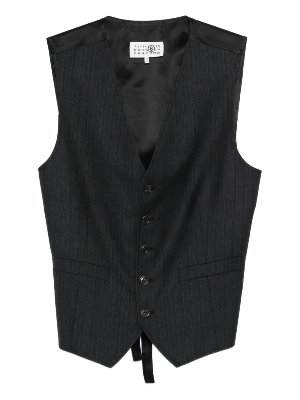 pinstriped button vest - 1