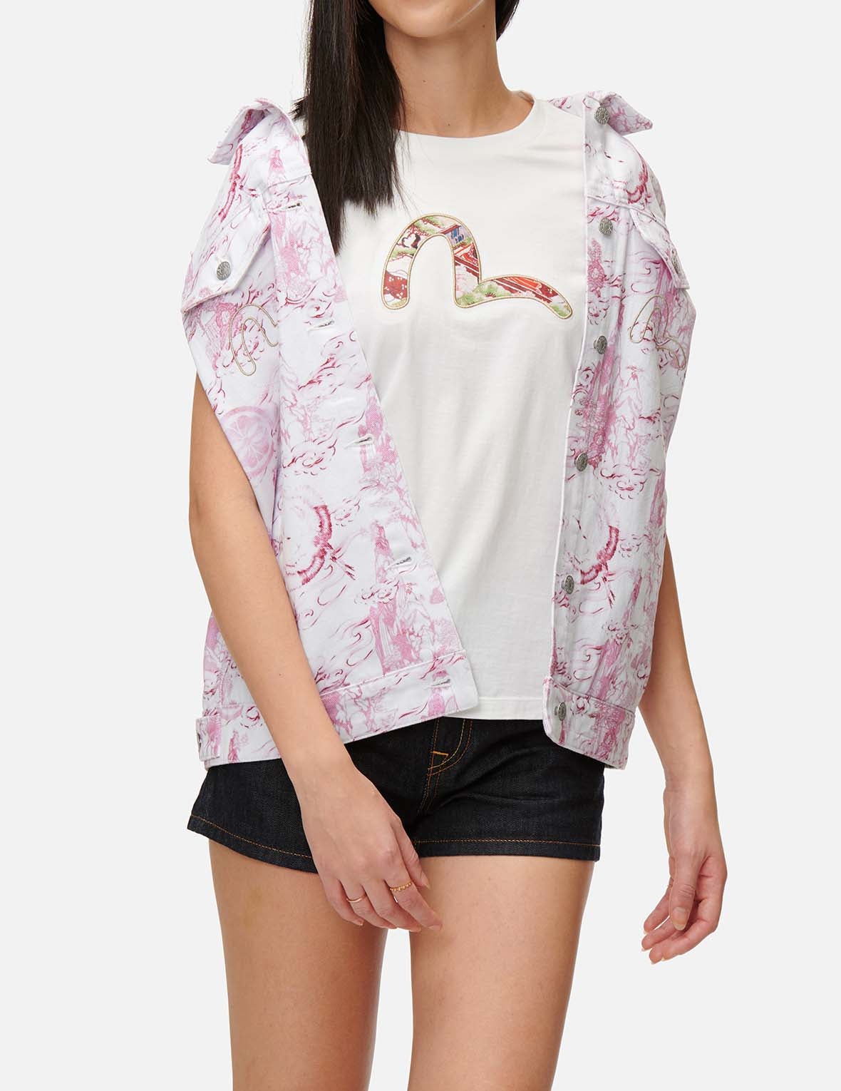 LANDSCAPE SOMETSUKE DENIM VEST JACKET - 3