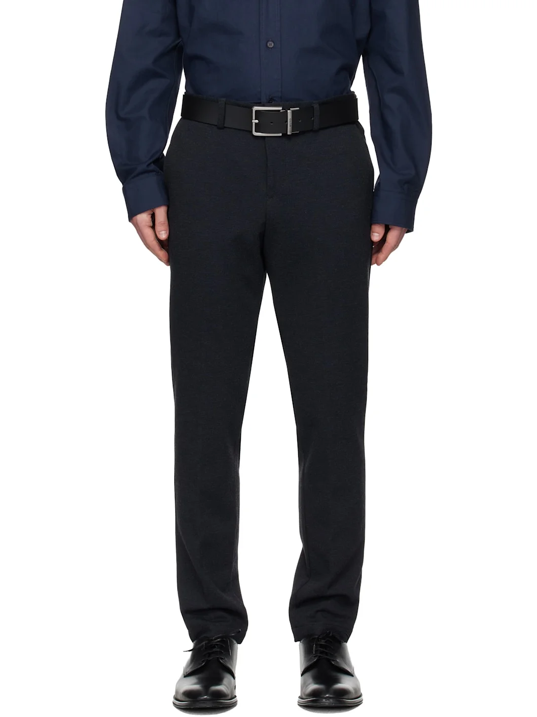 Navy Slim-Fit Trousers - 1