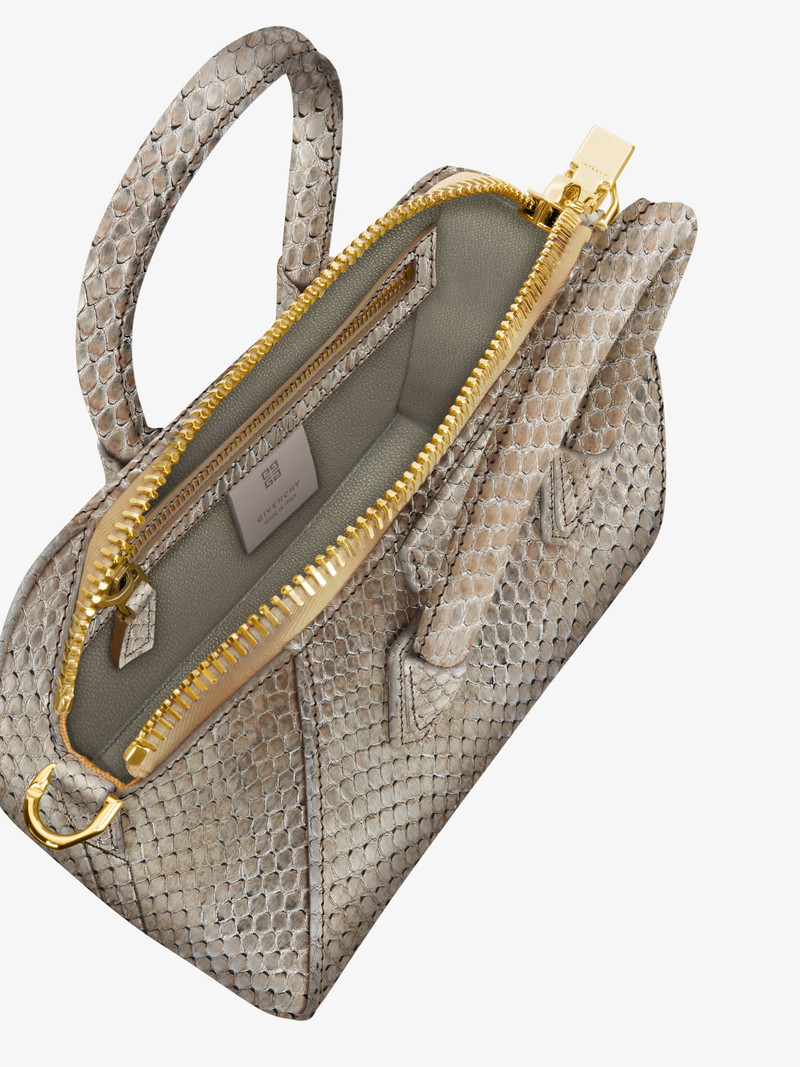 MINI ANTIGONA LOCK BAG IN IRIDESCENT PYTHON 5