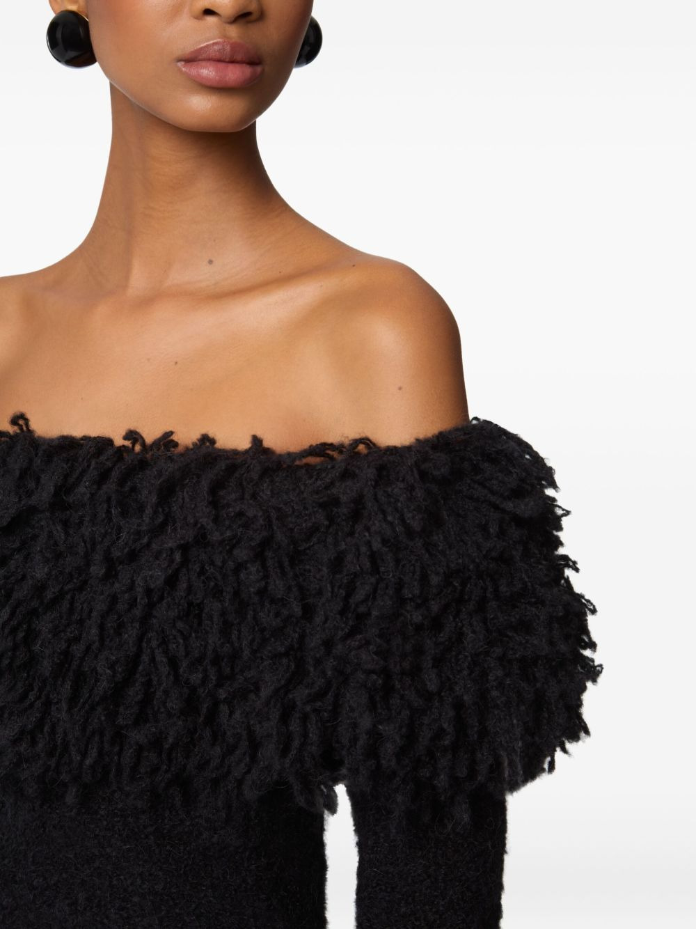off-shoulder fringe top - 5
