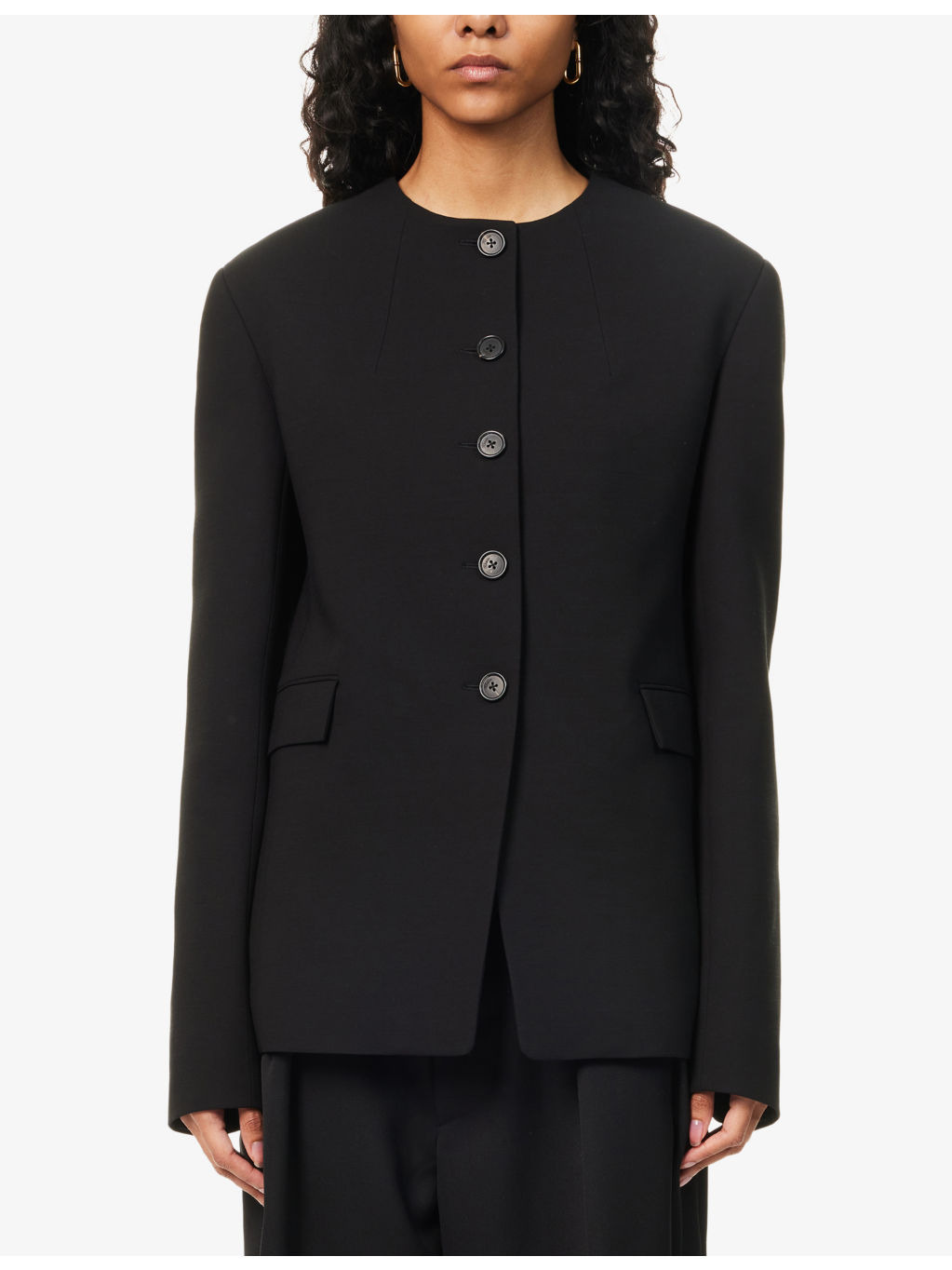 Jamerson Round-Neck Woven Blazer - 3