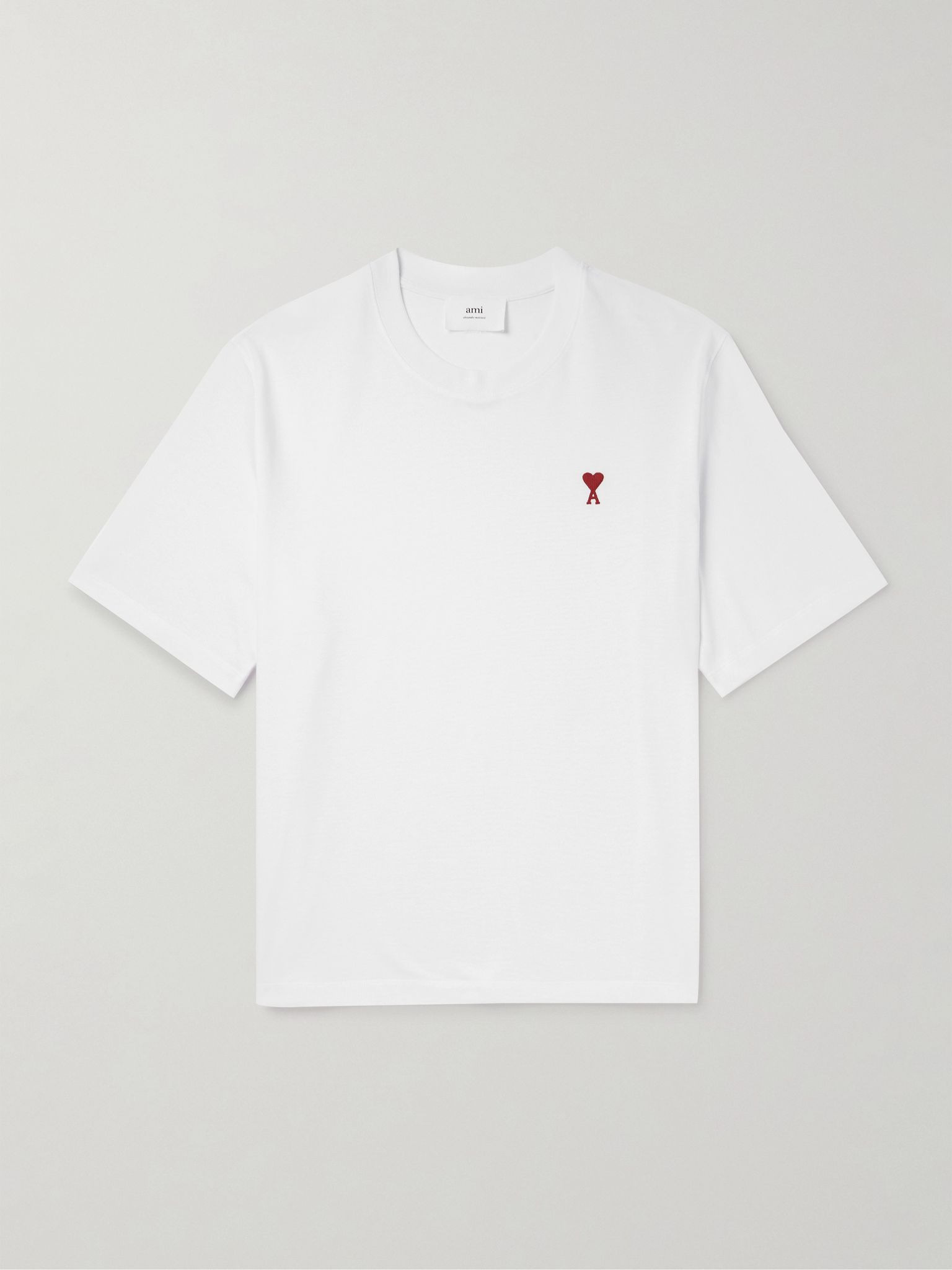 Logo-Embroidered Organic Cotton-Jersey T-Shirt White - 1