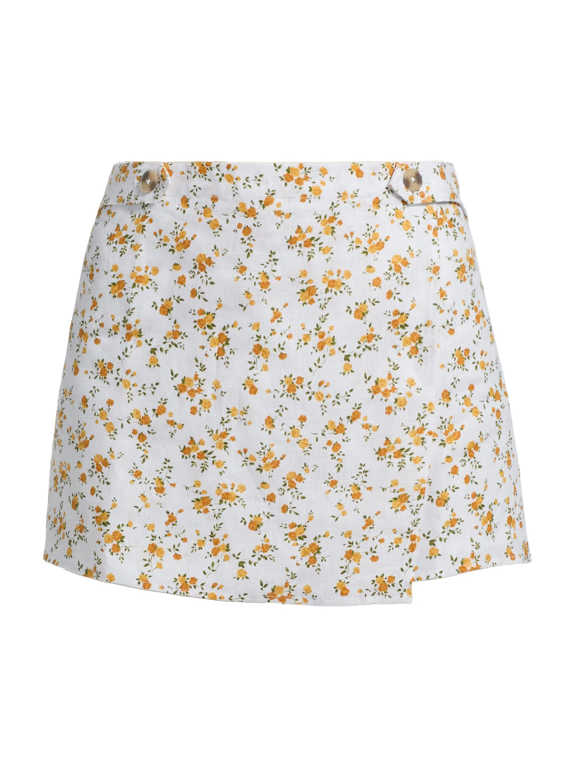 Women's Clover Floral Linen Skort - Adagio - 1