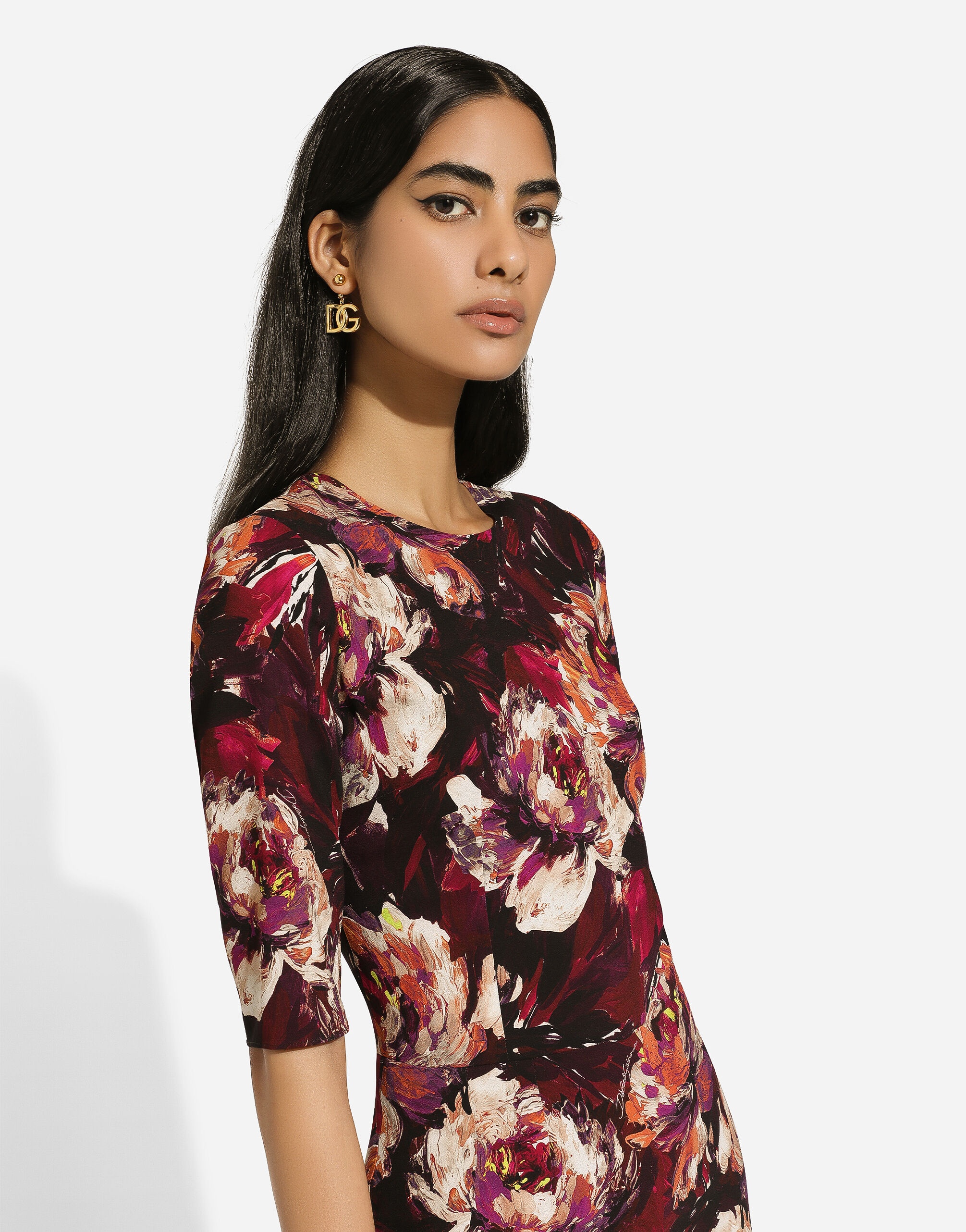 Cady sheath dress with peony print - 4