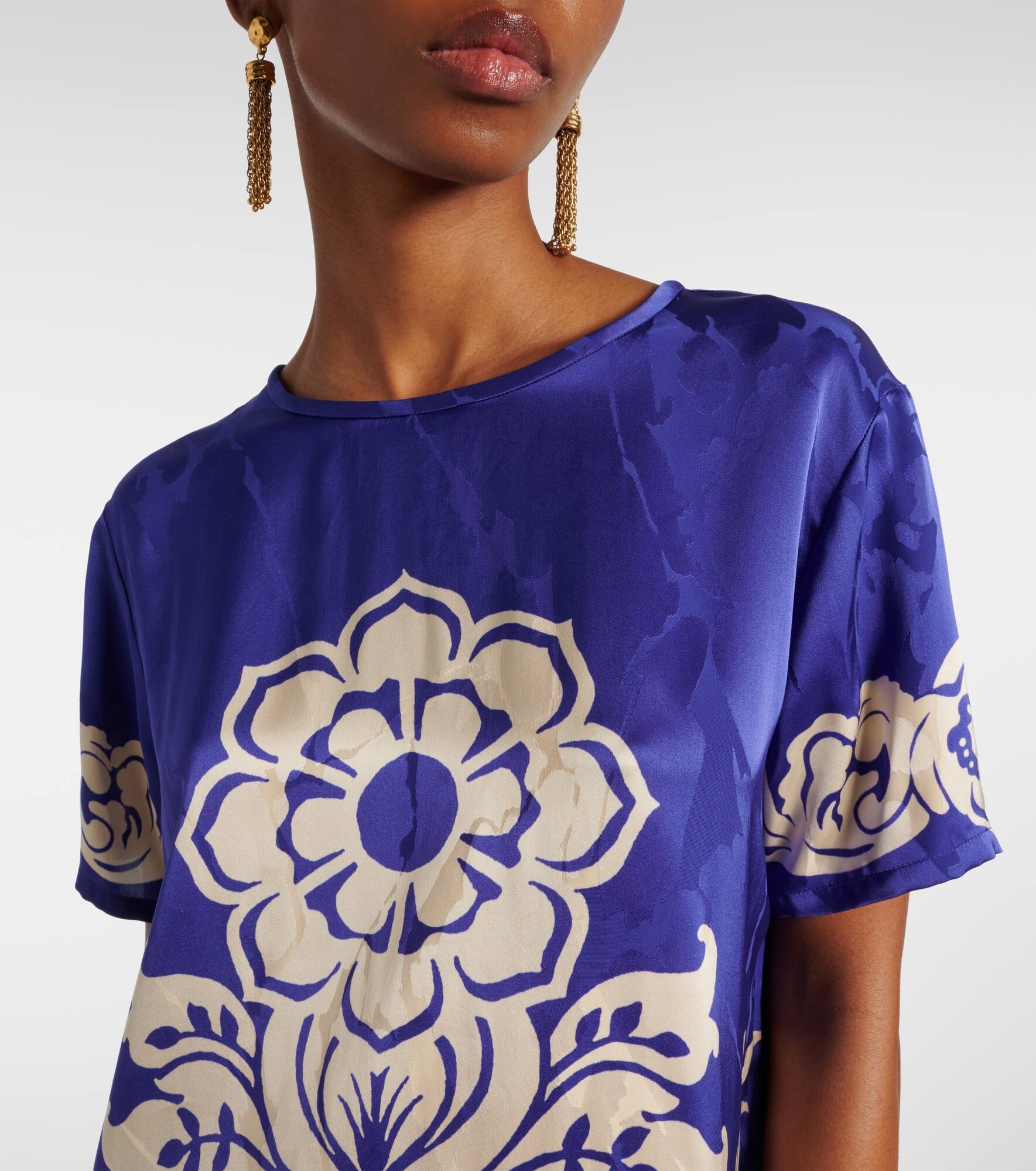 Floral satin top - 4