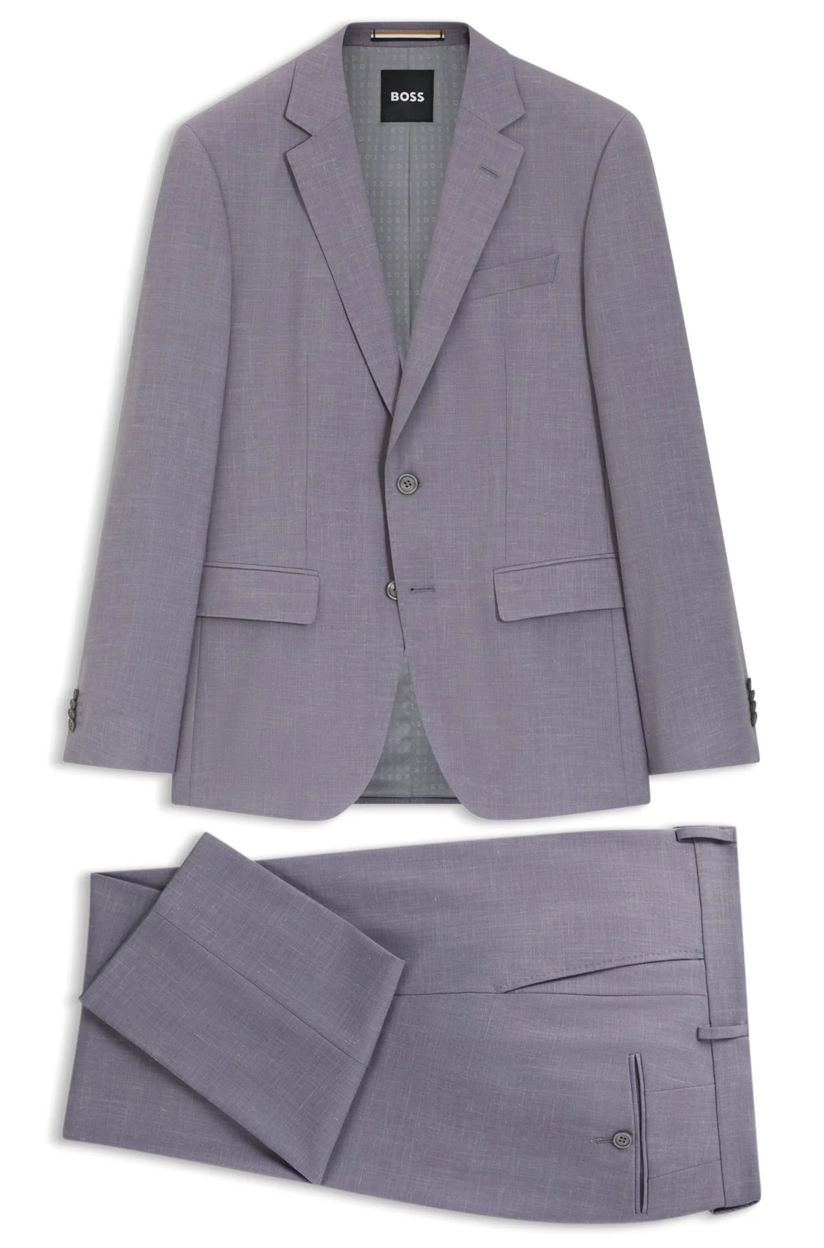 TWO-PIECE SLIM-FIT SUIT IN MICRO-PATTERNED CLOTH - 1