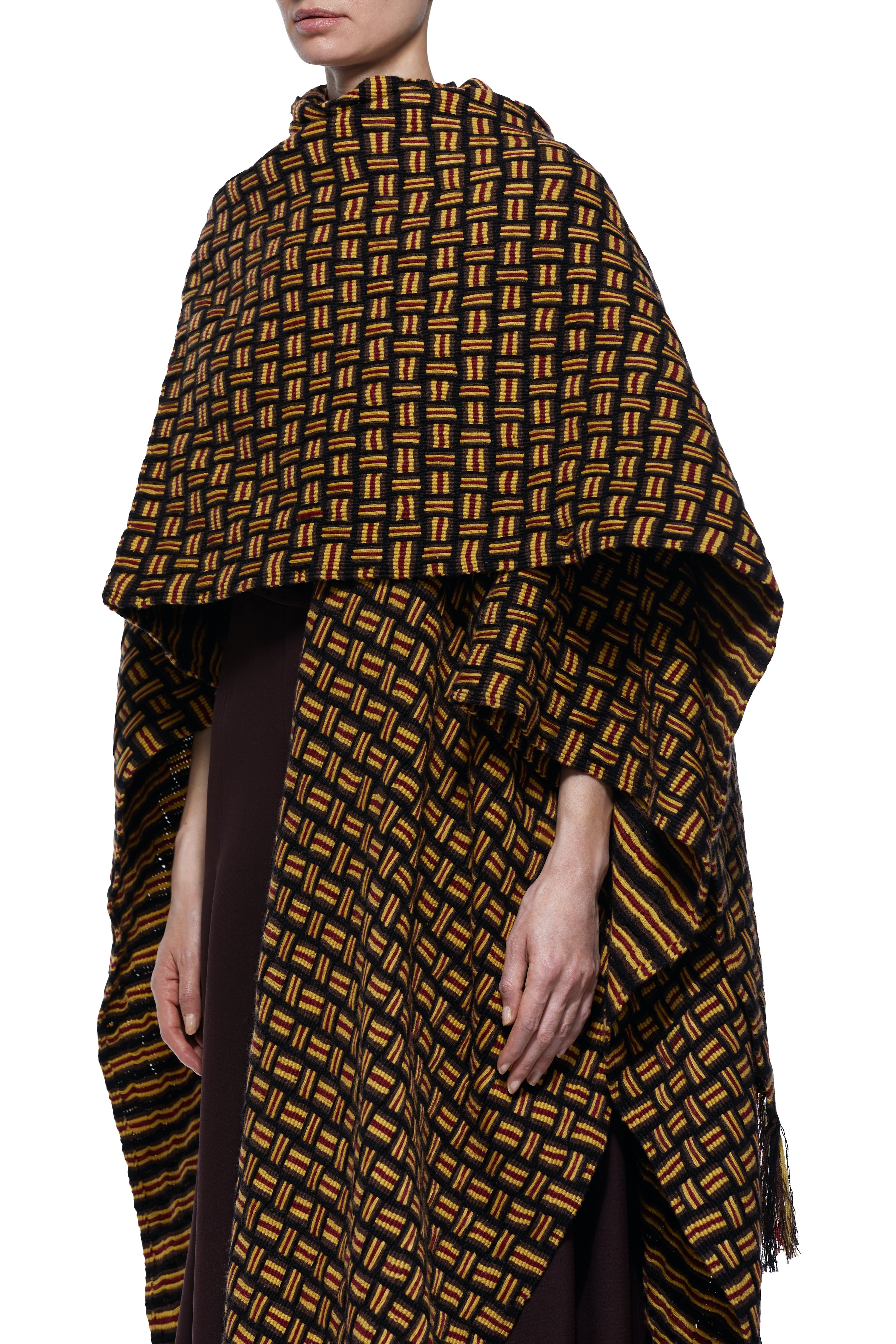 Gasly Rhuana Poncho in Multi Stripe Cashmere - 6