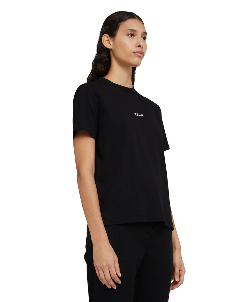 Cotton crewneck t-shirt with MSGM micro logo 4