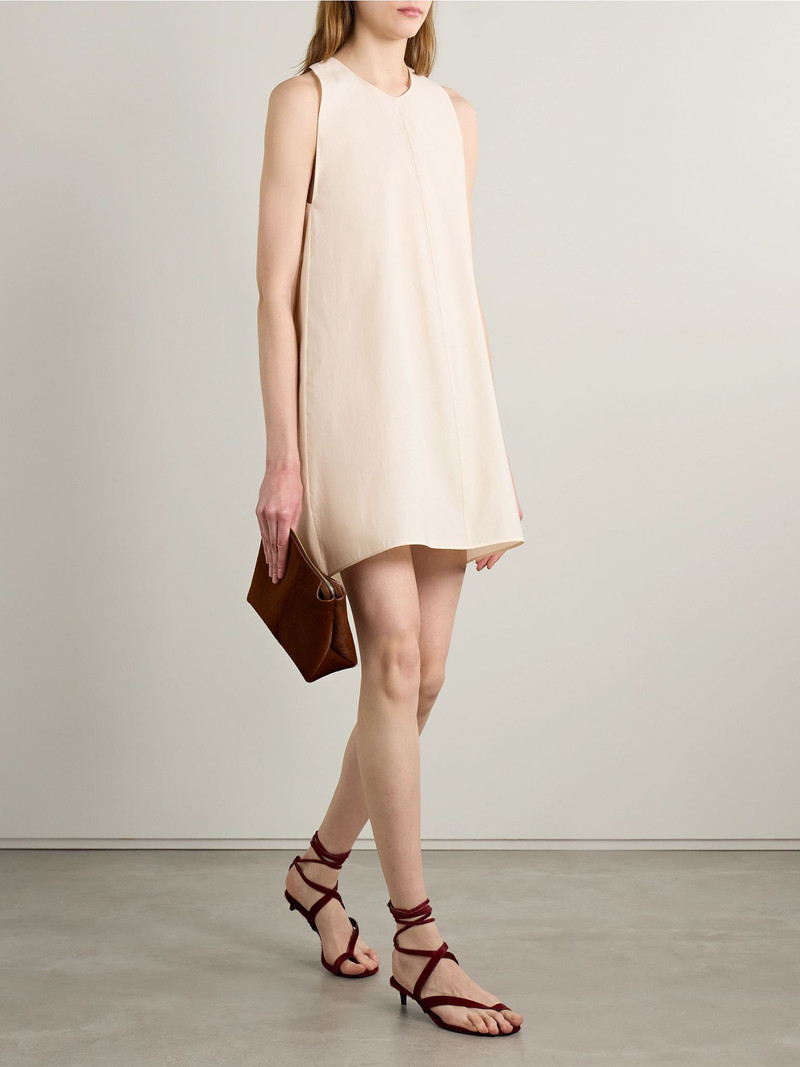 KHAITE Clay cotton-blend poplin mini dress Cream outlook