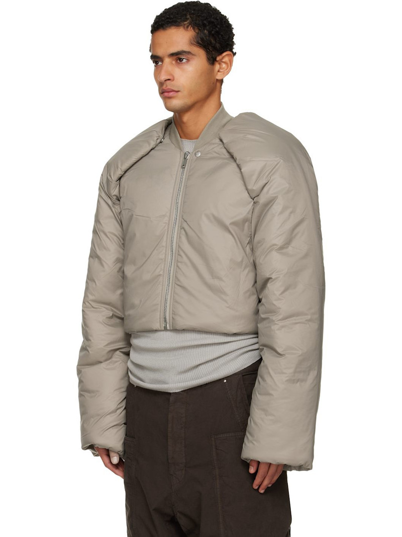 Rick Owens DRKSHDW Taupe Concordians Convertible Cropped Jacket outlook