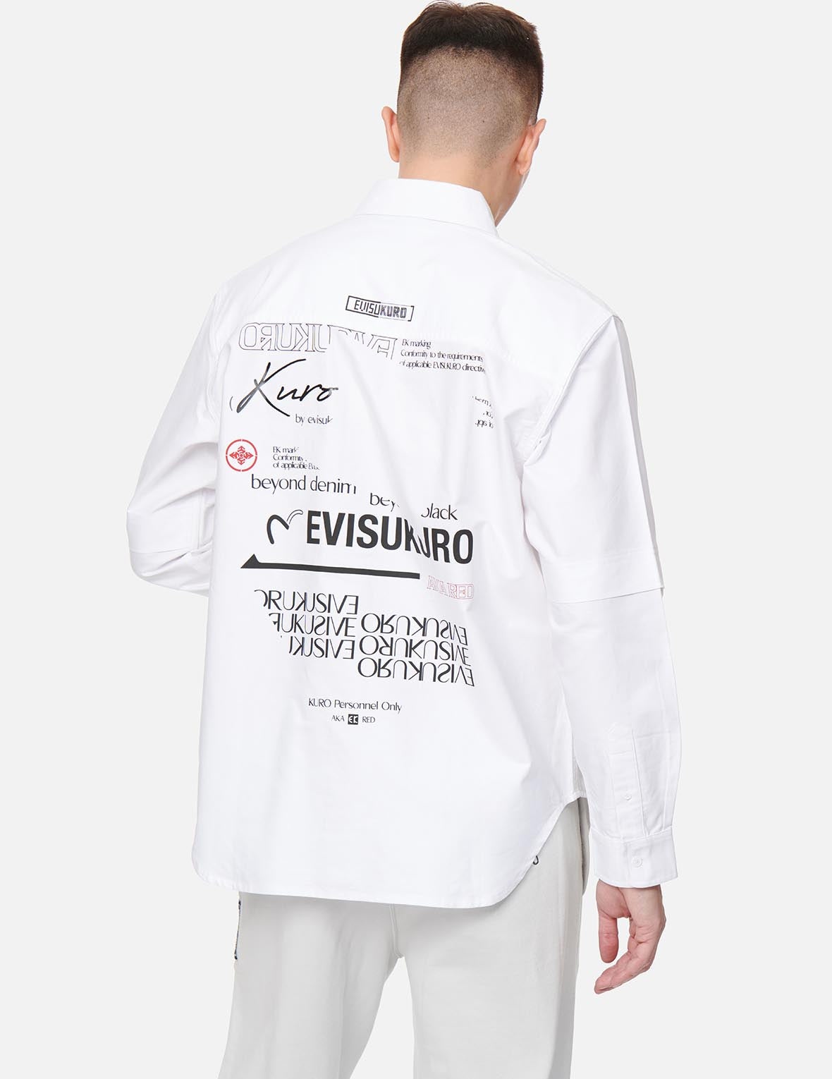 Multi Logo Print Mock 2-in-1 Shirt - 3
