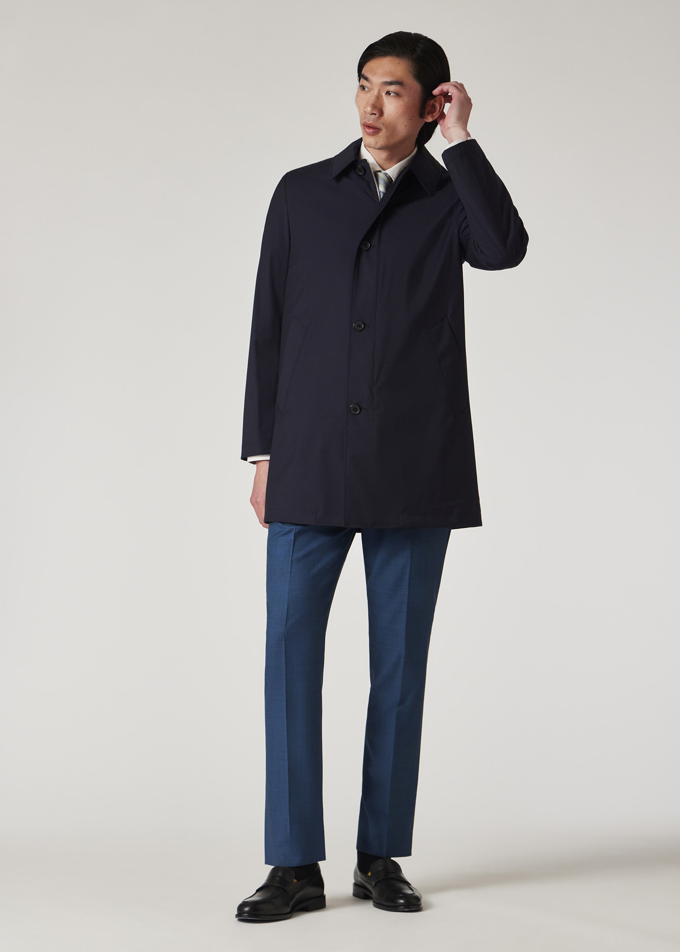 'Storm System' Wool Mac With Detachable Gilet - 7