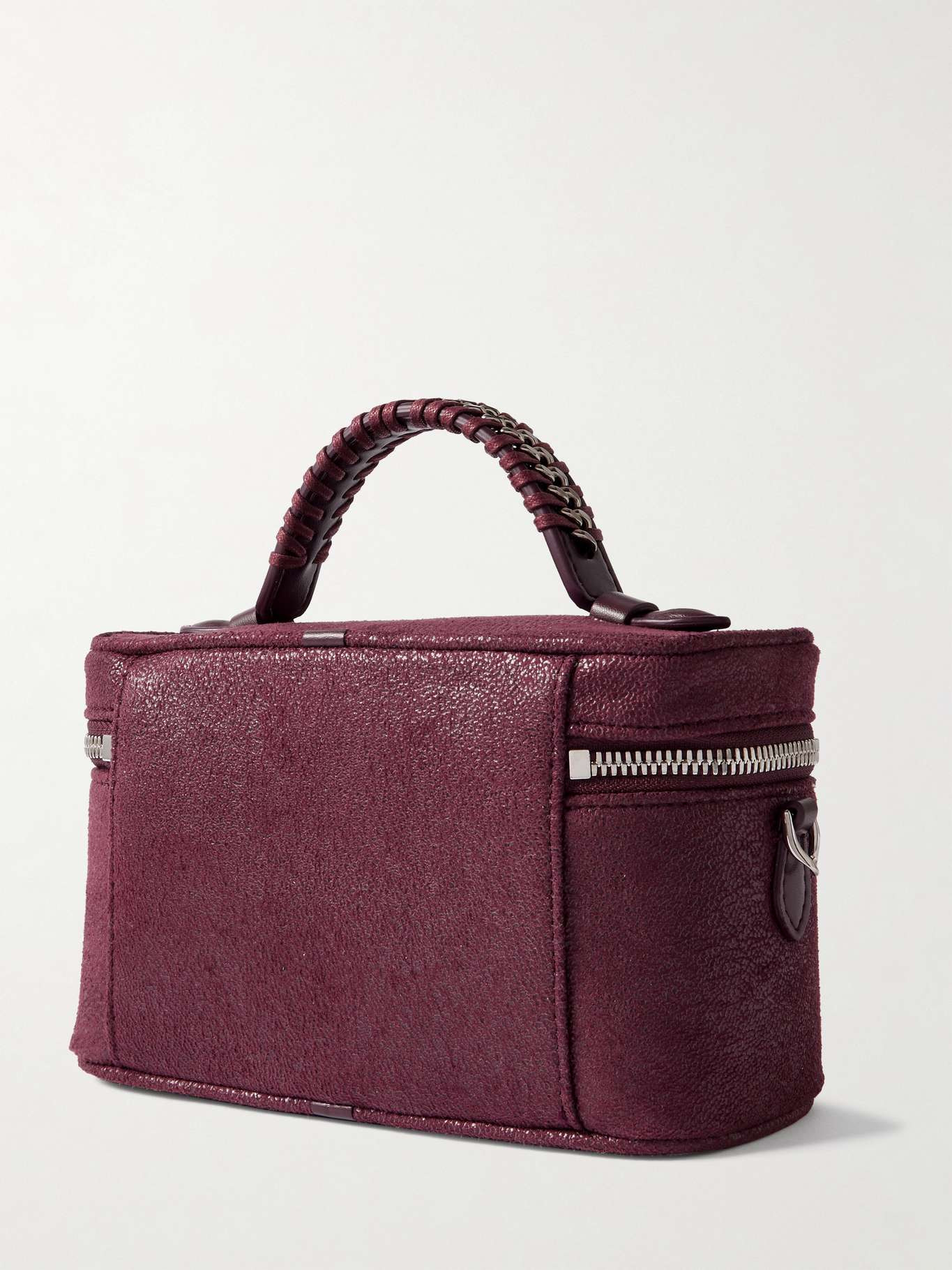 Falabella chain-embellished brushed shoulder bag Burgundy - 3